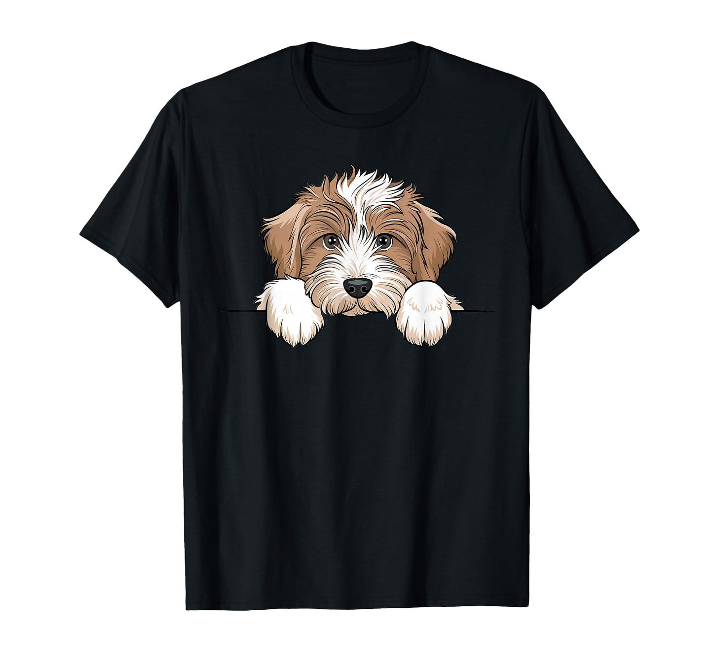 Aussiedoodle Puppy Funny Peeking Dog T-Shirt - Minimalist Print Men Women - T-Shirt, Sweatshirt, Hoodie