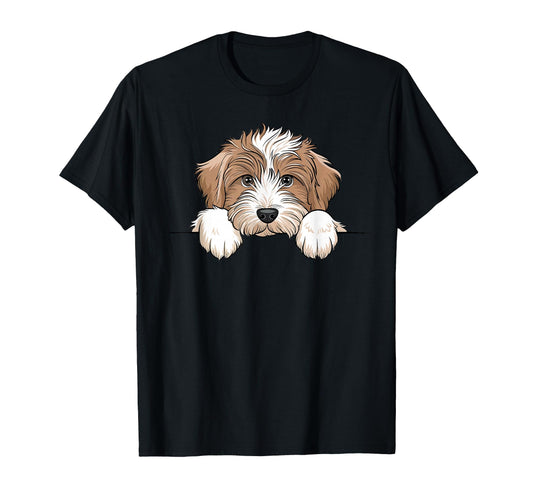 Aussiedoodle Puppy Funny Peeking Dog T-Shirt - Minimalist Print Men Women - T-Shirt, Sweatshirt, Hoodie