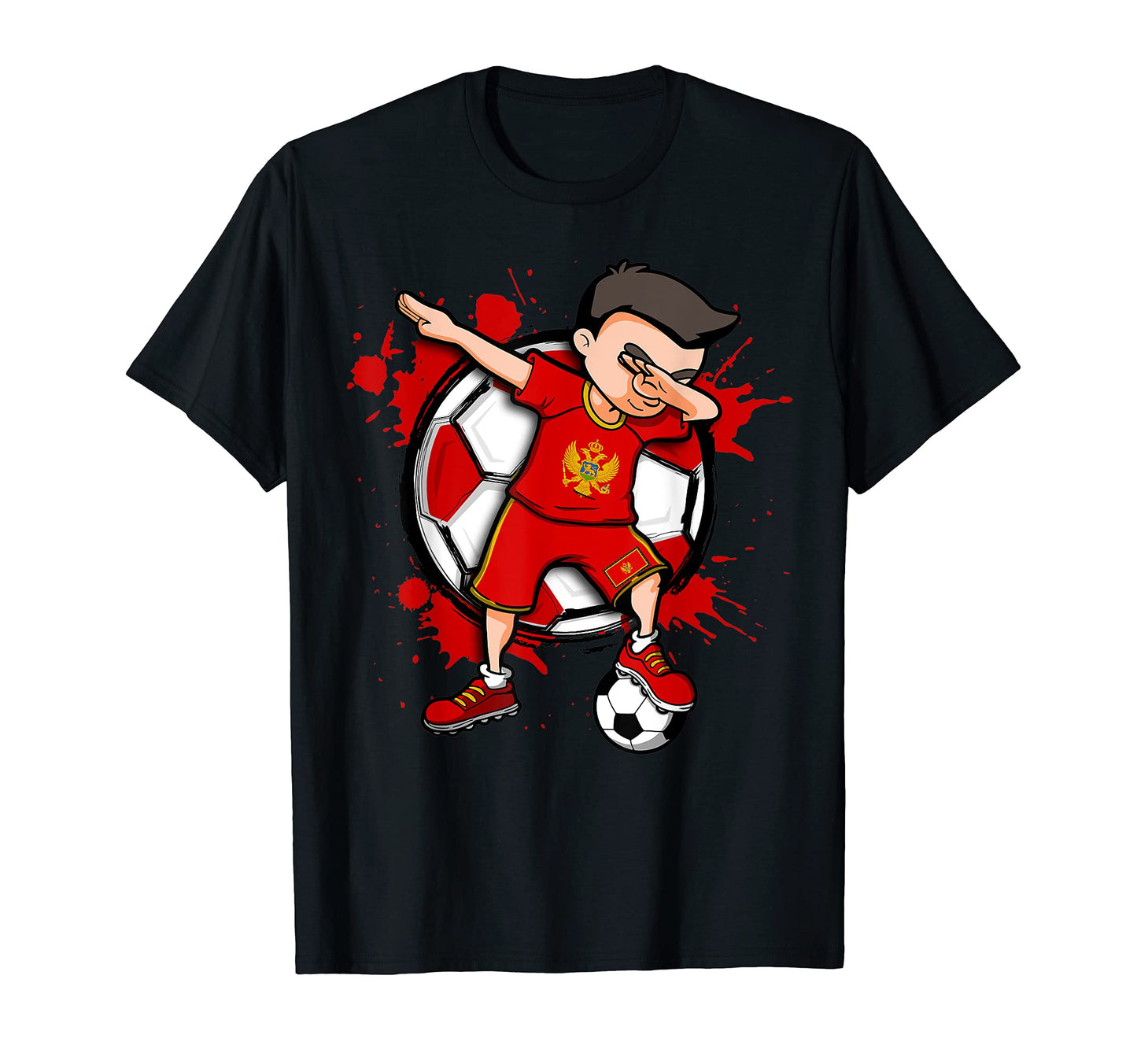 Dabbing Soccer Montenegro Football Fan T-Shirt - Aesthetic Graphic Unisex - T-Shirt, Sweatshirt, Hoodie