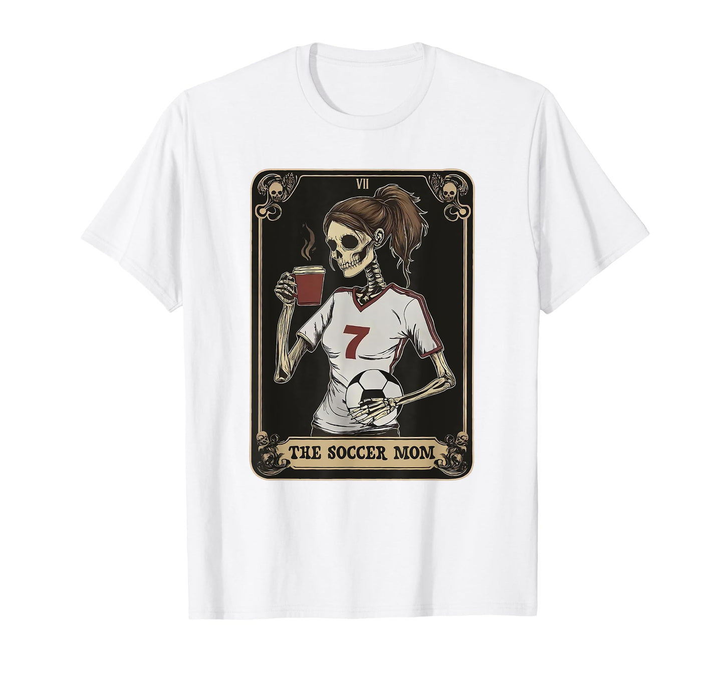 Soccer Mom Skeleton Tarot Card Halloween T-Shirt - Aesthetic Graphic Unisex - T-Shirt, Sweatshirt, Hoodie