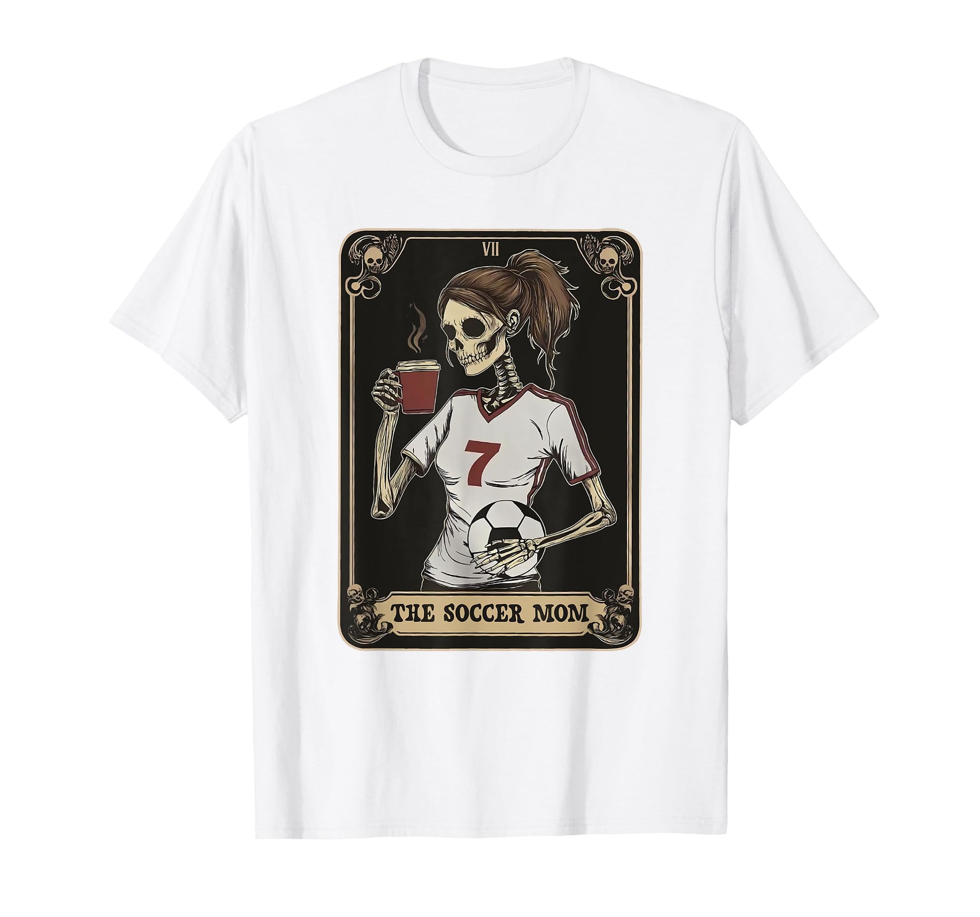 Soccer Mom Skeleton Tarot Card Halloween T-Shirt - Aesthetic Graphic Unisex - T-Shirt, Sweatshirt, Hoodie