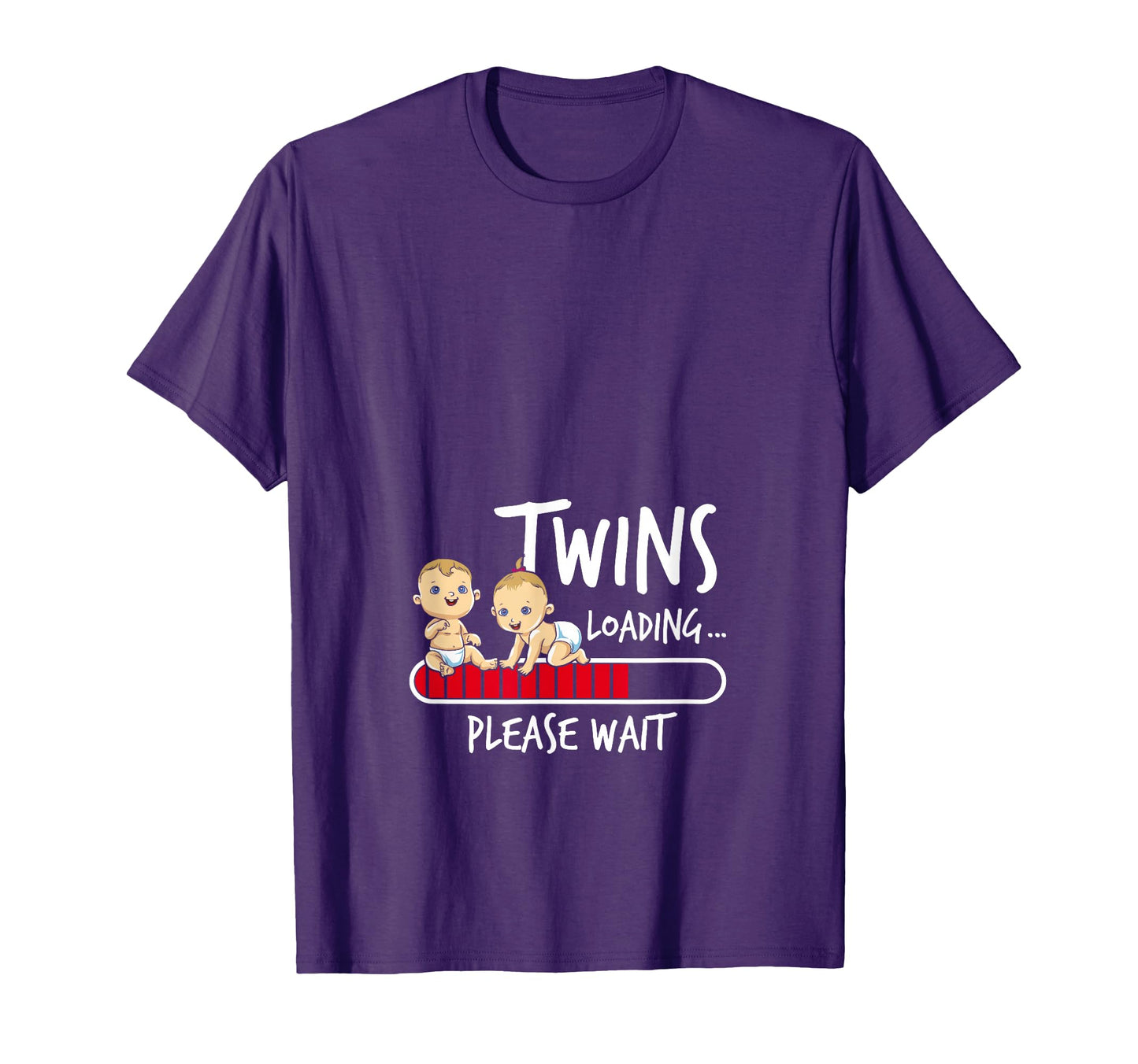 Twins Loading Please Wait Pregnancy T-Shirt - Novelty Apparel for Adults - T-Shirt, Sweatshirt, Hoodie