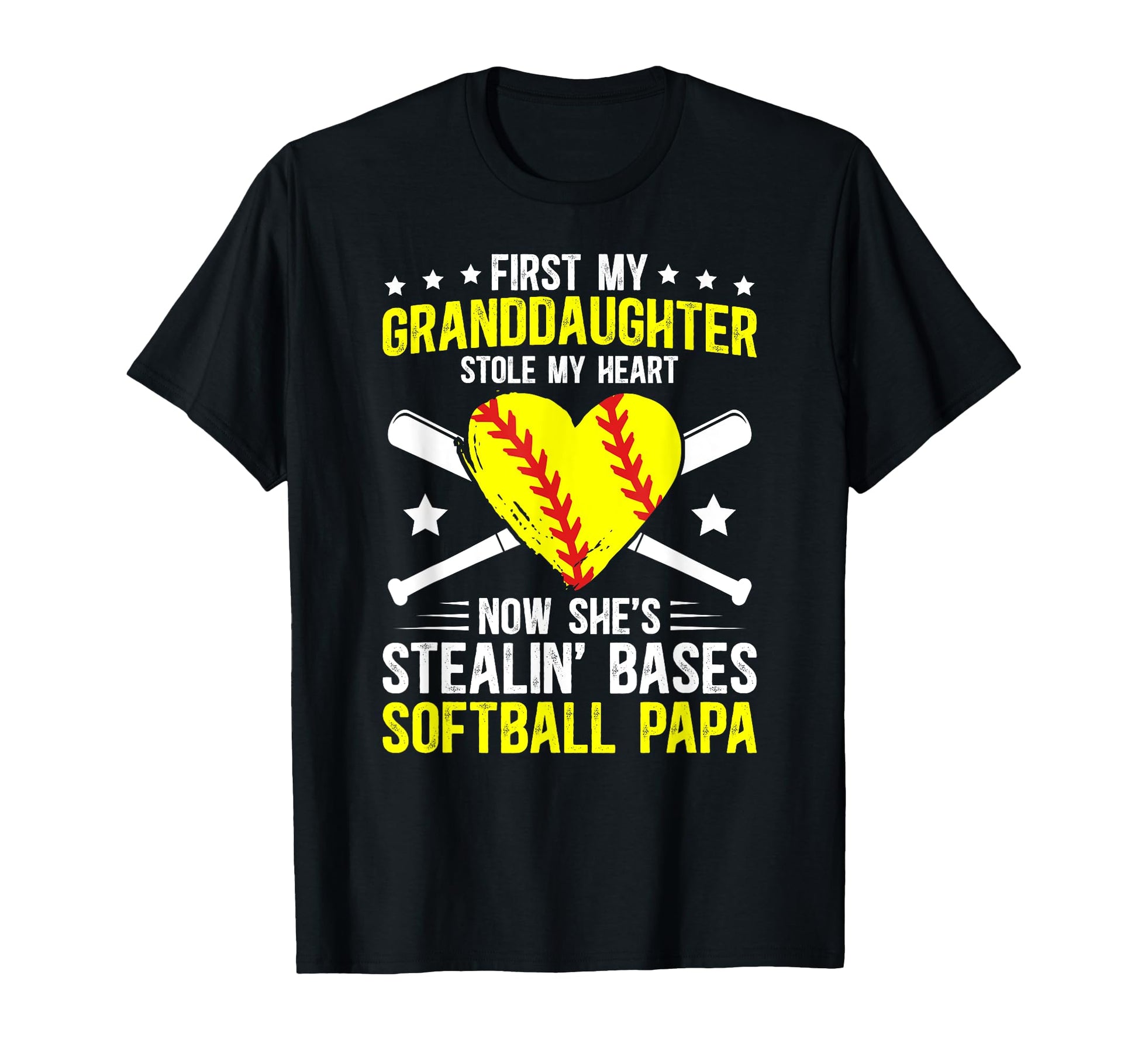 Softball Papa Proud Papa Softball T-Shirt - Casual Everyday Wear Men Women - T-Shirt, Sweatshirt, Hoodie