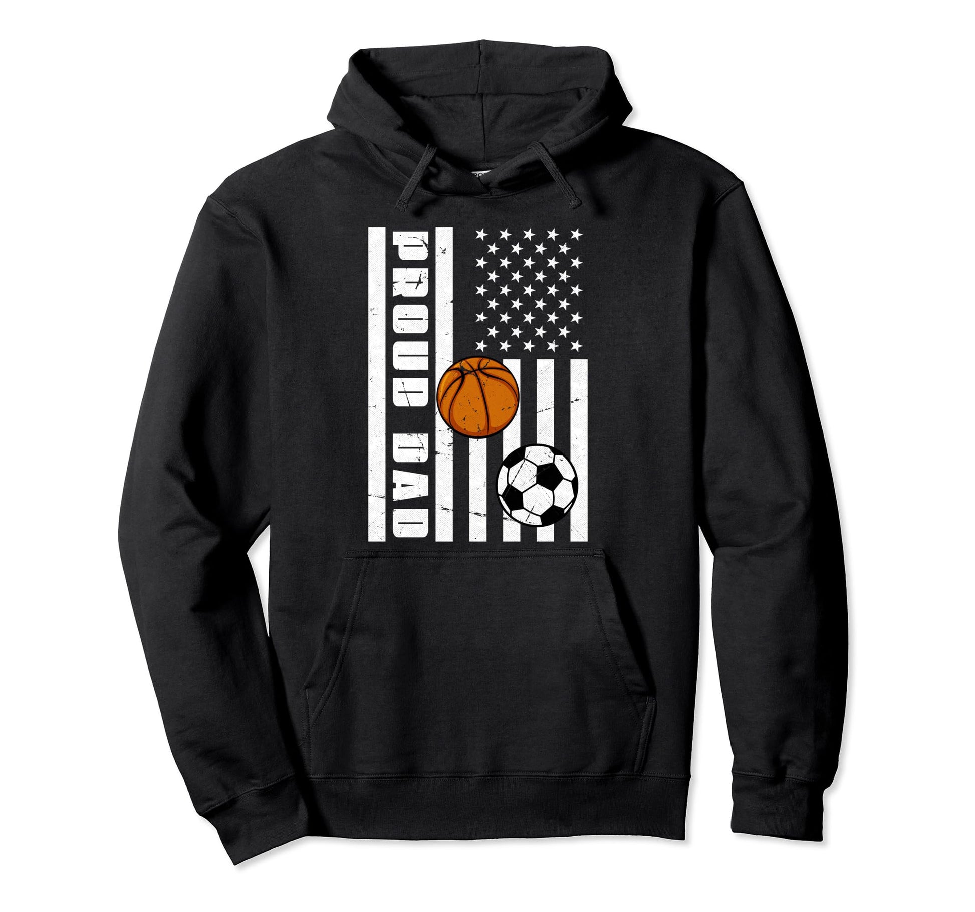 Proud Dad American Flag Funny Hoodie - Casual Everyday Wear for Adults - T-Shirt, Sweatshirt, Hoodie