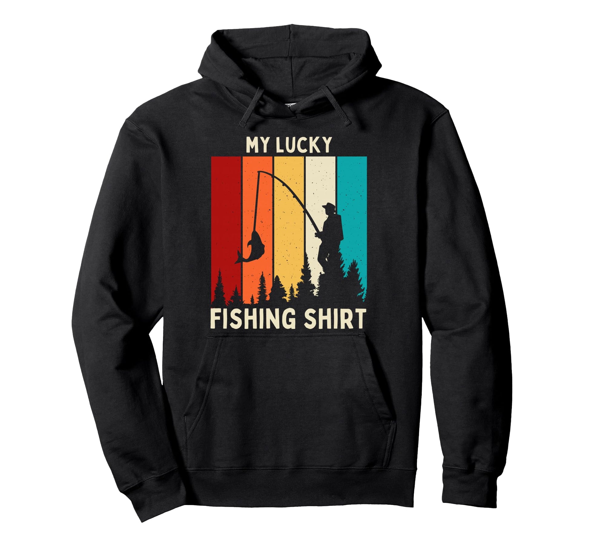 Fishing Dad Fishing Grandpa Joke Lucky Hoodie - Novelty Apparel for Adults - T-Shirt, Sweatshirt, Hoodie