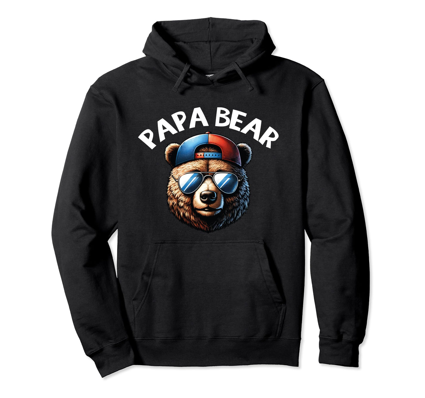 Papa Bear Face Grizzly Fathers Day Hoodie - Minimalist Print for Adults - T-Shirt, Sweatshirt, Hoodie