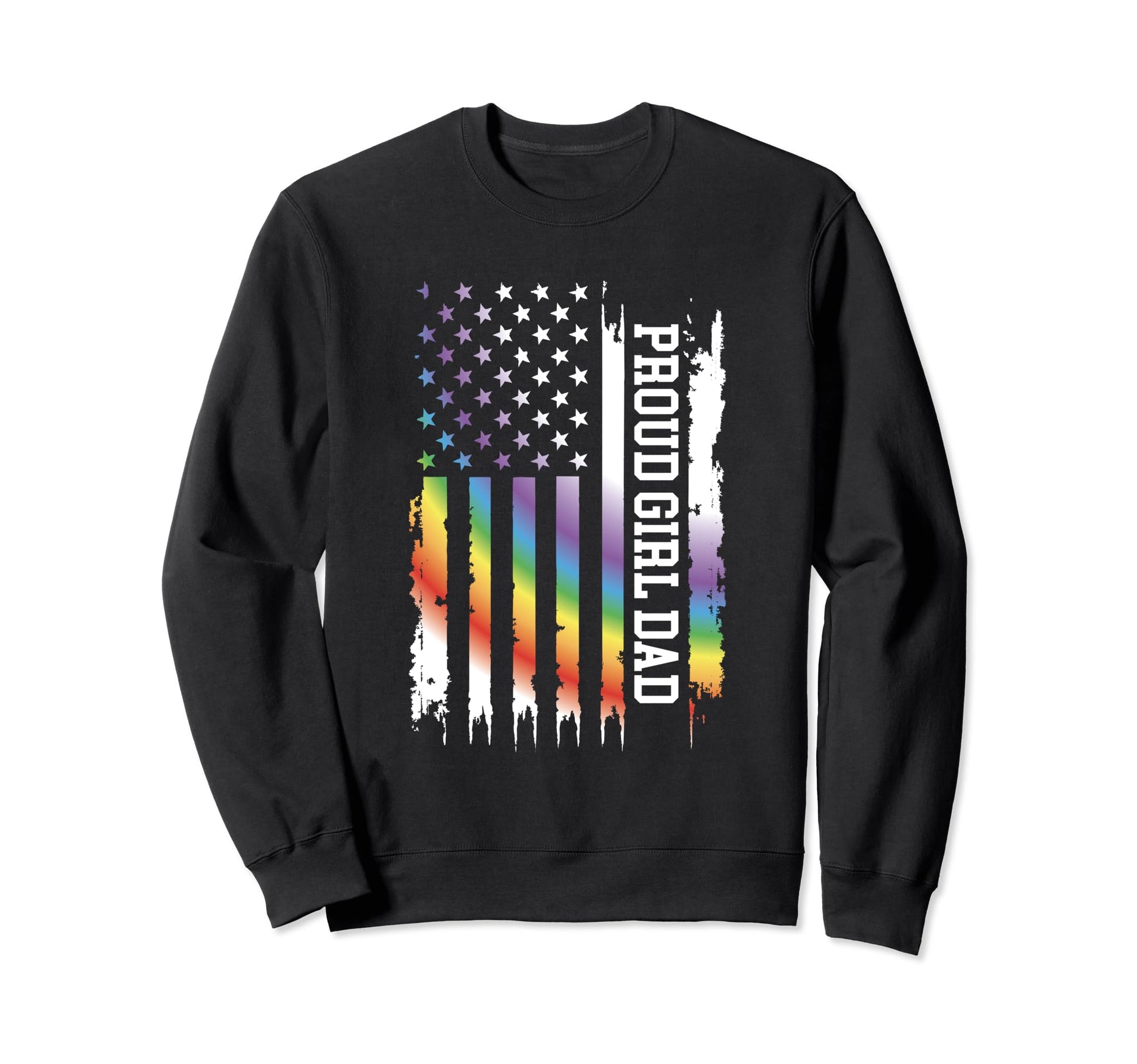 Proud Dad United States Distressed Sweatshirt - Graphic Print Men Women - T-Shirt, Sweatshirt, Hoodie