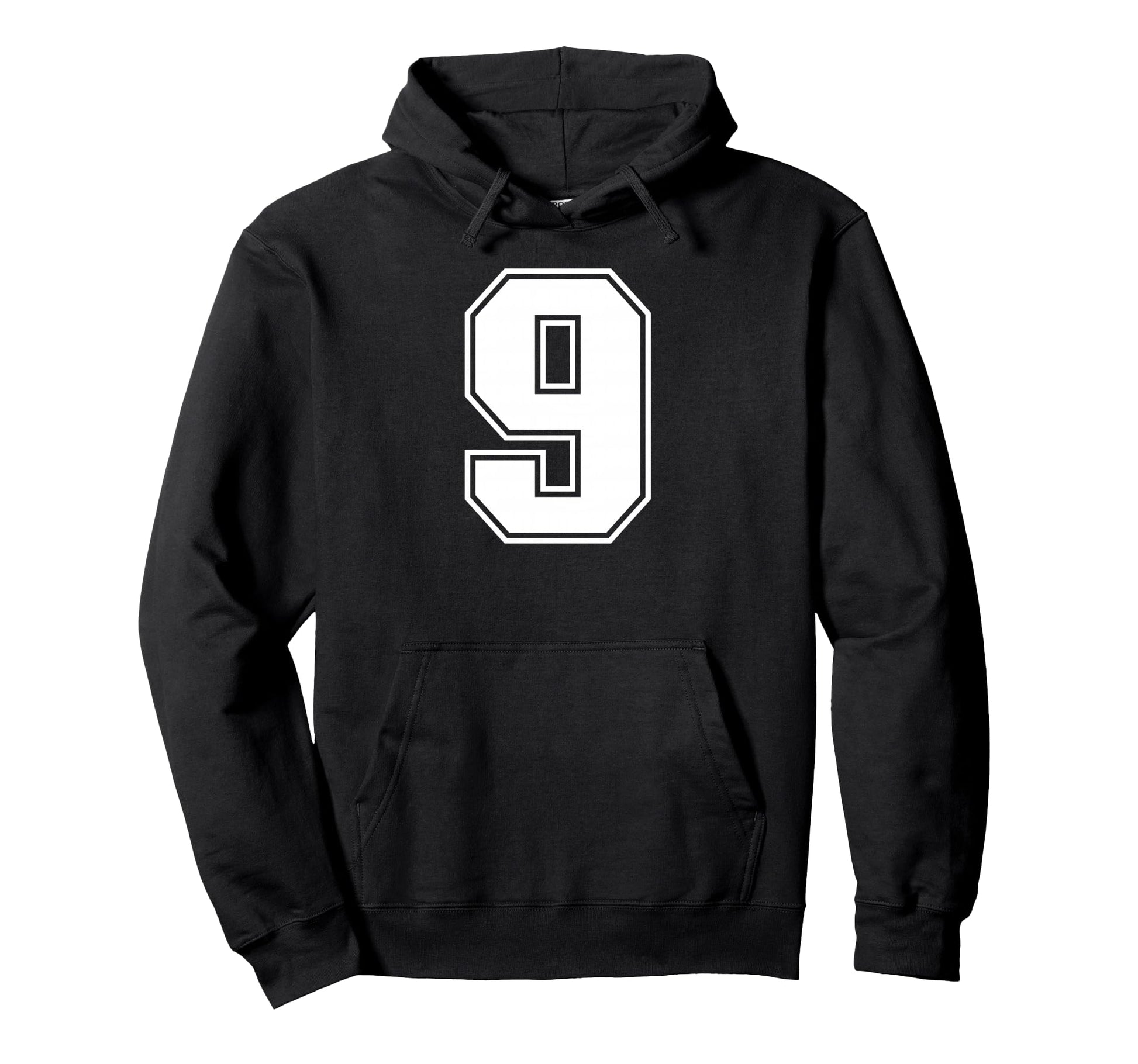 9 Number Nine Team Sports Varsity Hoodie - Novelty Apparel for Adults - T-Shirt, Sweatshirt, Hoodie