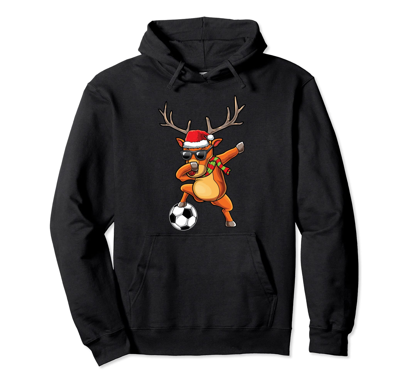 Funny Dabbing Reindeer Dab Soccer X Mas Hoodie - Graphic Print for Adults - T-Shirt, Sweatshirt, Hoodie