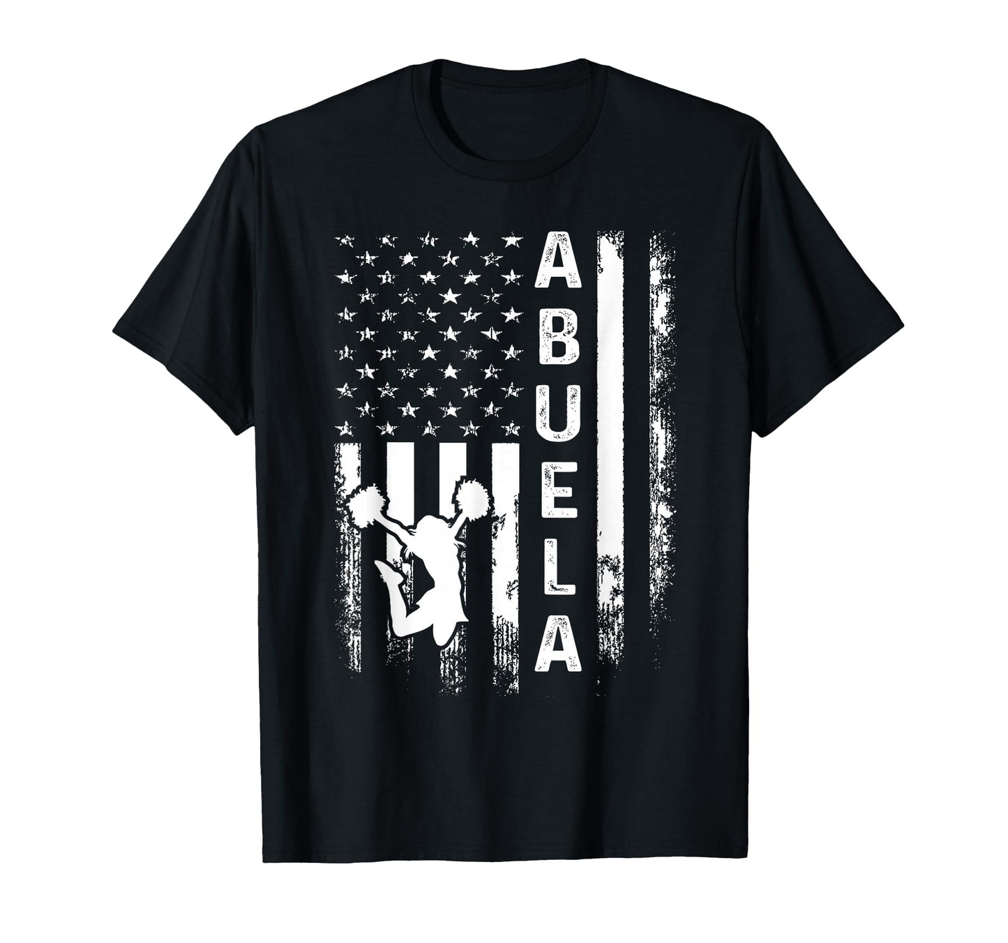 Cheerleader Cheer Abuela America Flag T-Shirt - Novelty Apparel for Adults - T-Shirt, Sweatshirt, Hoodie