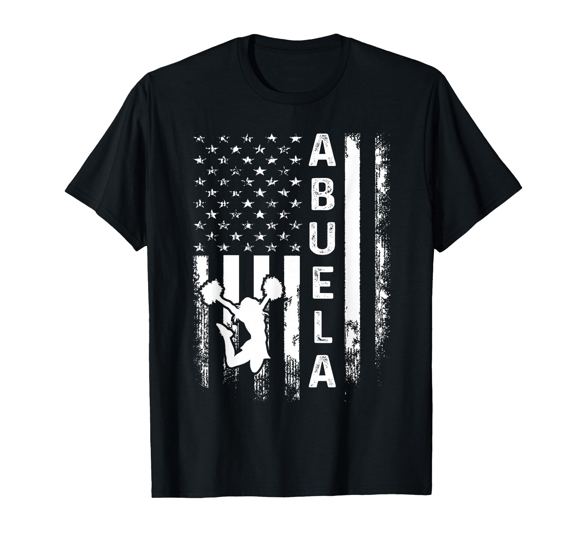 Cheerleader Cheer Abuela America Flag T-Shirt - Novelty Apparel for Adults - T-Shirt, Sweatshirt, Hoodie