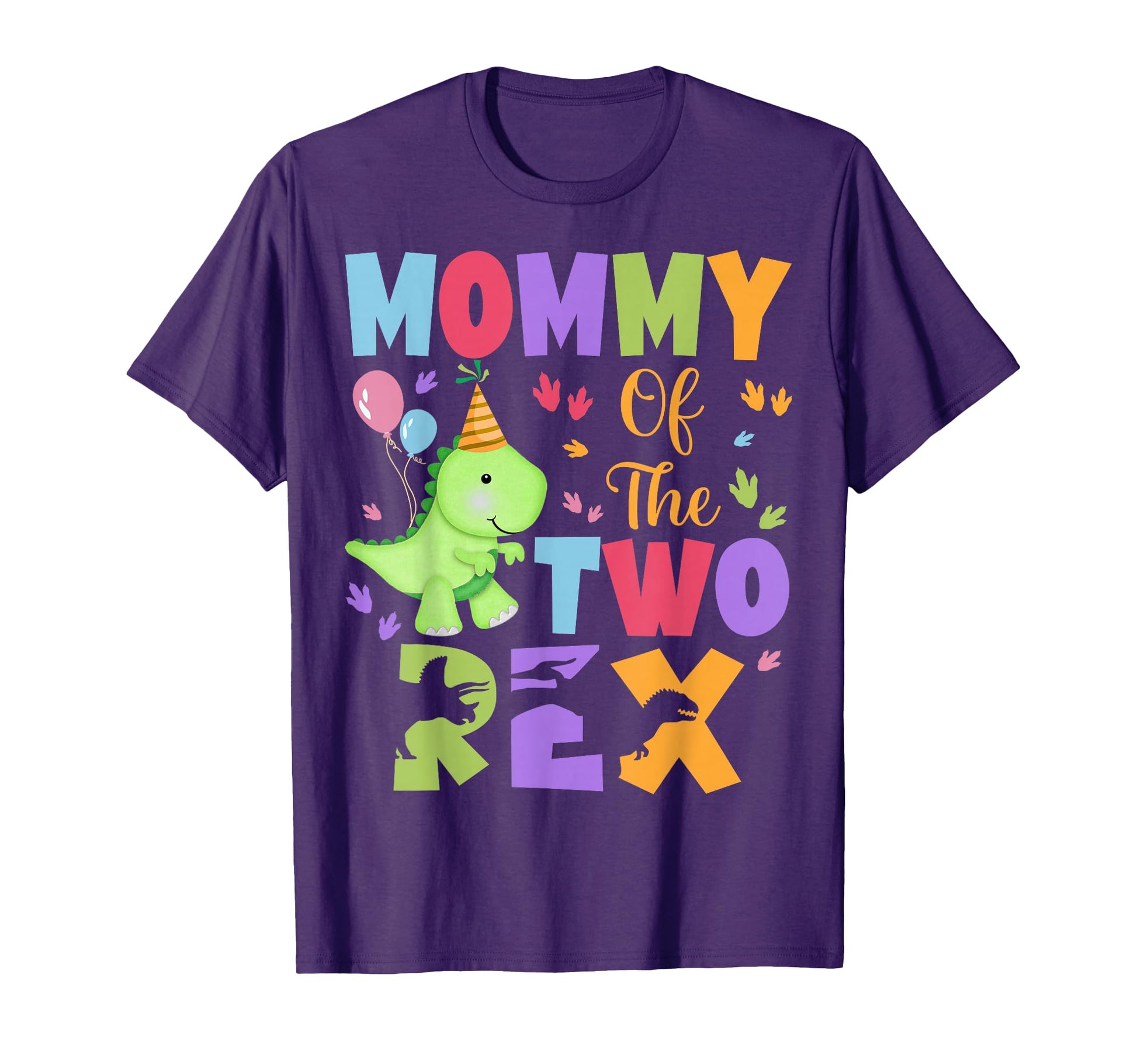 Mommy Two Rex Birthday Dinosaur Family T-Shirt - Novelty Apparel Men Women - T-Shirt, Sweatshirt, Hoodie