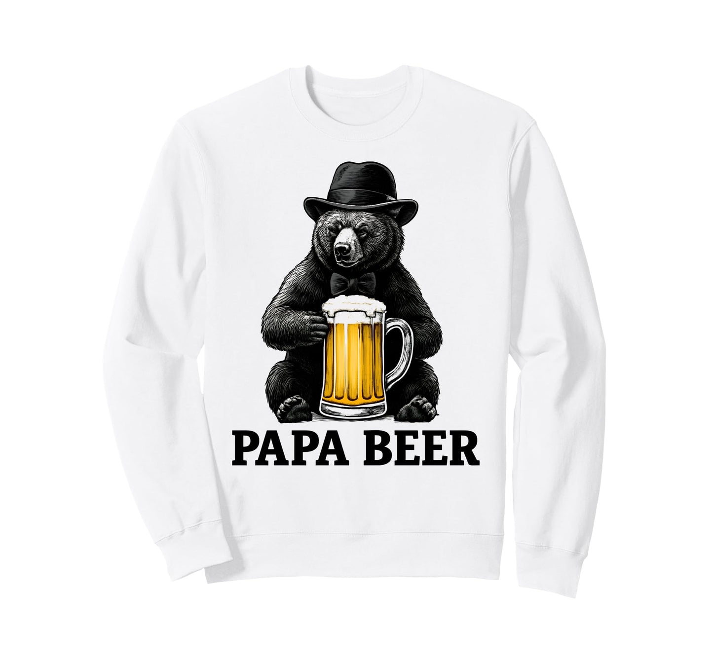 Papa Beer Funny Dad Bear Drinking Sweatshirt - Fun Novelty Design Men Women - T-Shirt, Sweatshirt, Hoodie