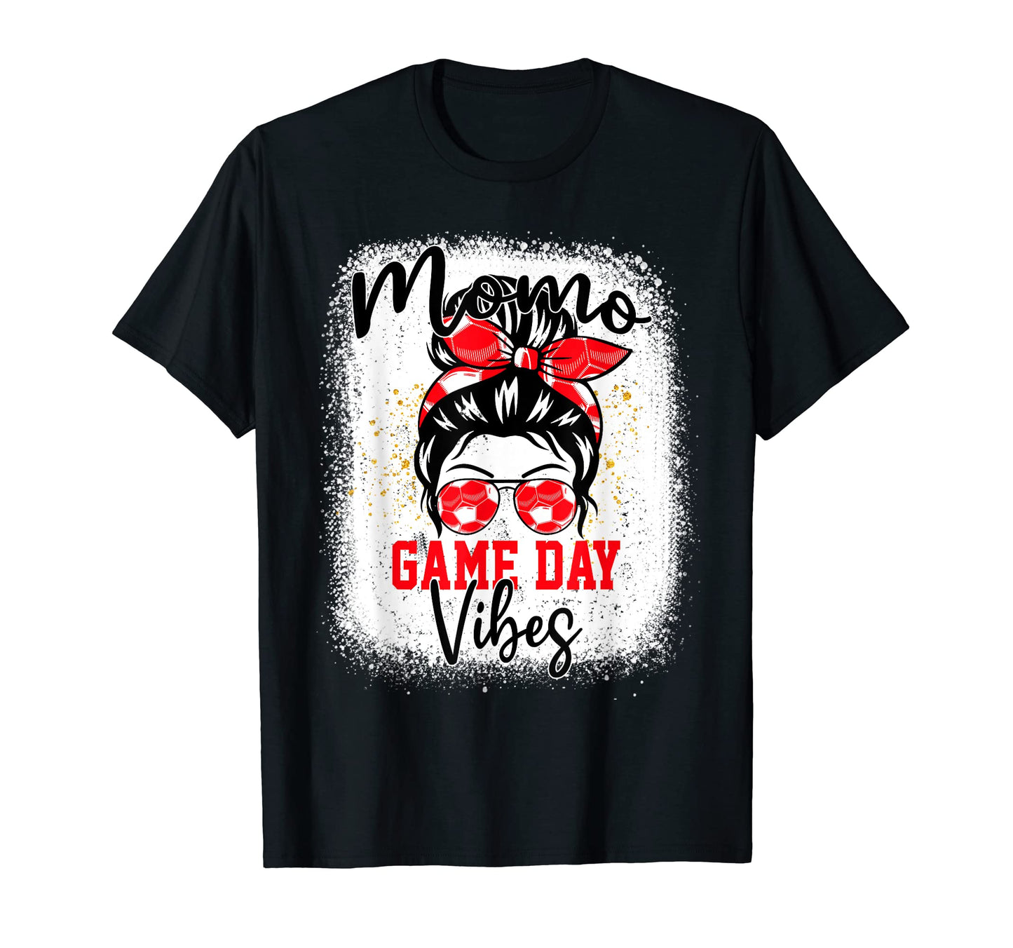 Soccer Momo Bleached Bun Mothers Day T-Shirt - Unique Graphic for Adults - T-Shirt, Sweatshirt, Hoodie