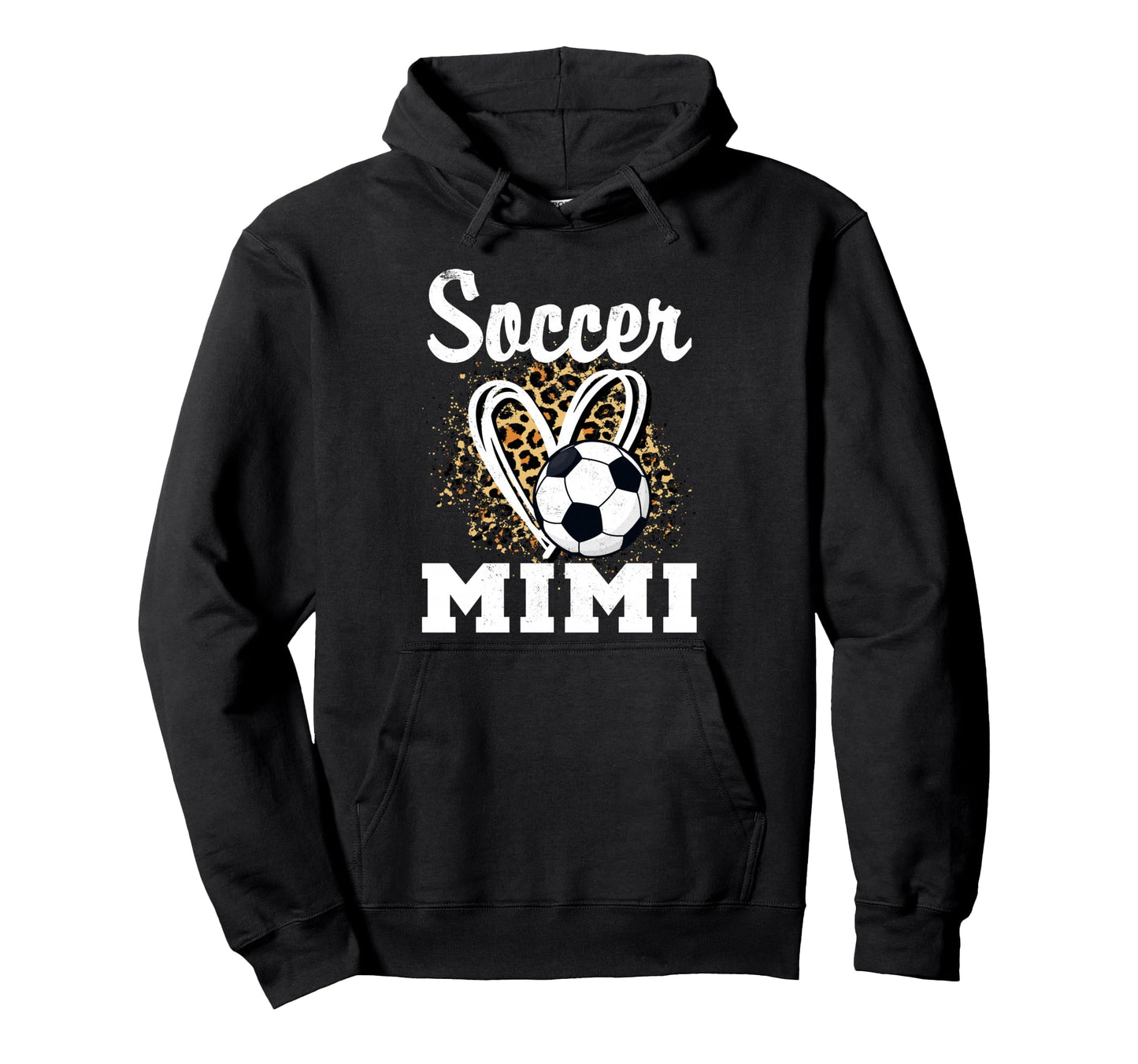 Soccer Mimi Leopard Heart Grandma Hoodie - Minimalist Print Men Women - T-Shirt, Sweatshirt, Hoodie