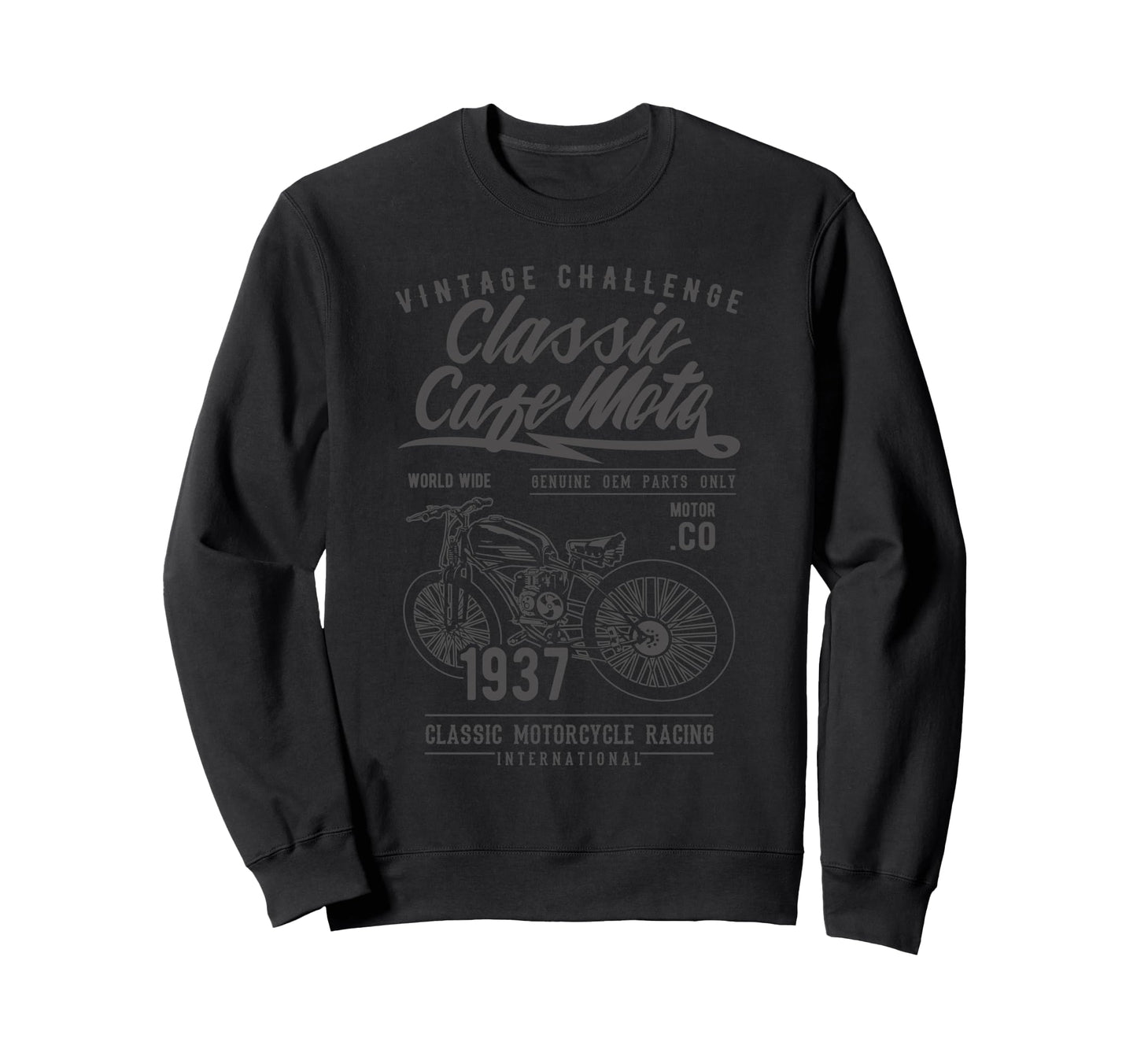 Cafe Racer Motorcycle Sweatshirt - Graphic Print Men Women - T-Shirt, Sweatshirt, Hoodie