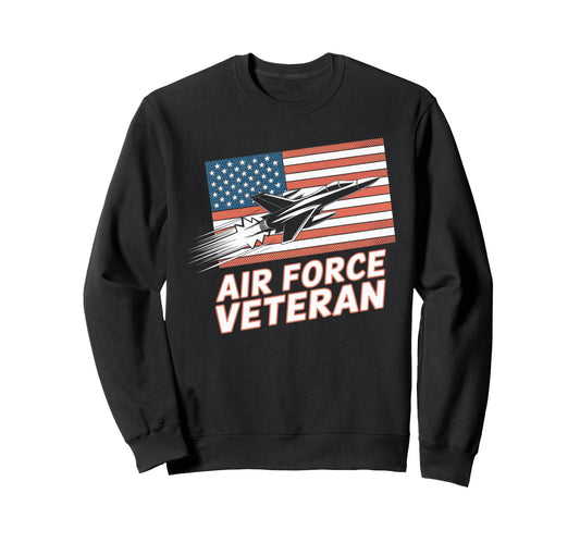 Air Force Veteran Us American Flag Sweatshirt - Trendy Graphic for Adults - T-Shirt, Sweatshirt, Hoodie