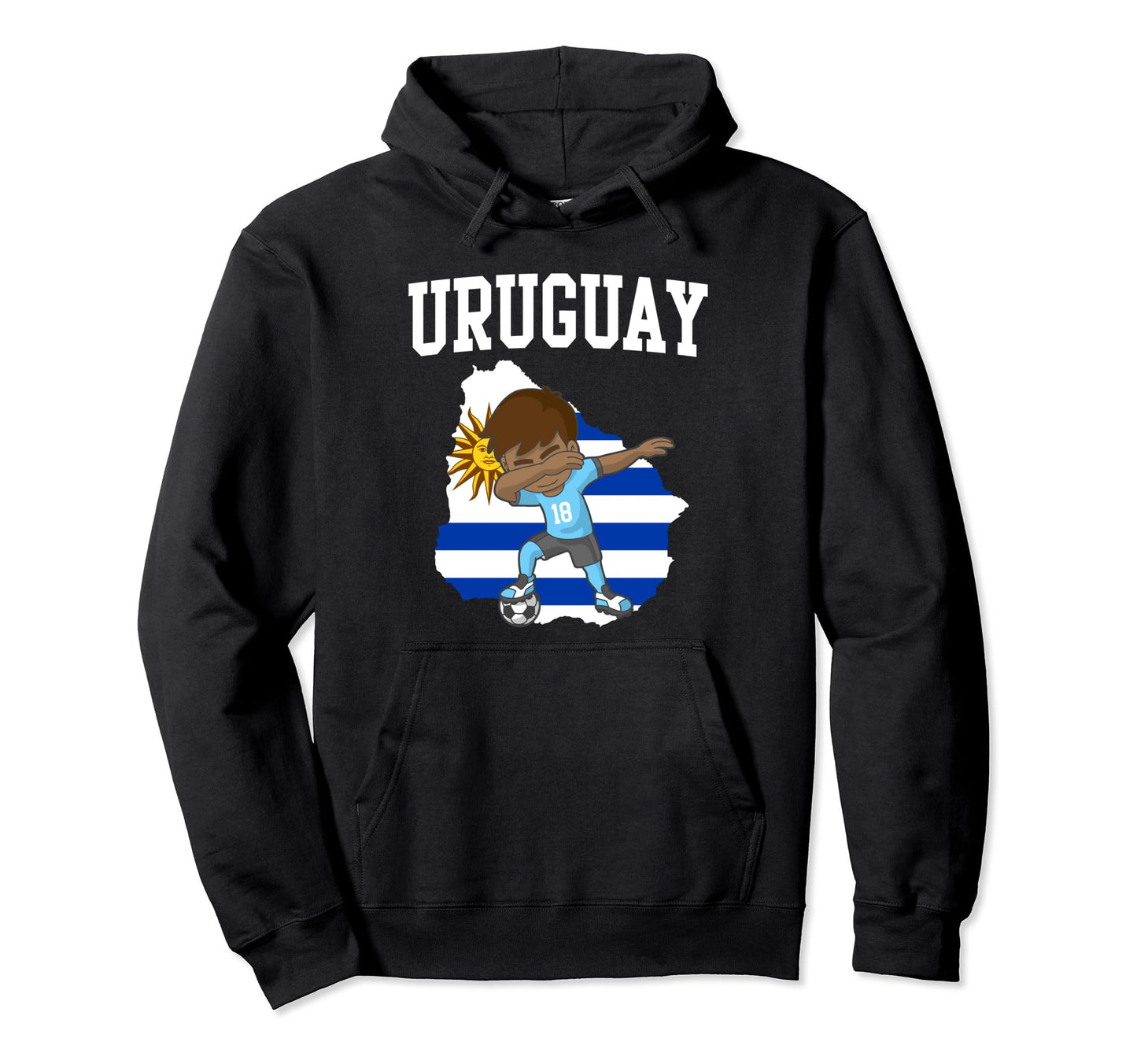 Uruguay Soccer Player Dabbing Hoodie - Minimalist Print Men Women - T-Shirt, Sweatshirt, Hoodie