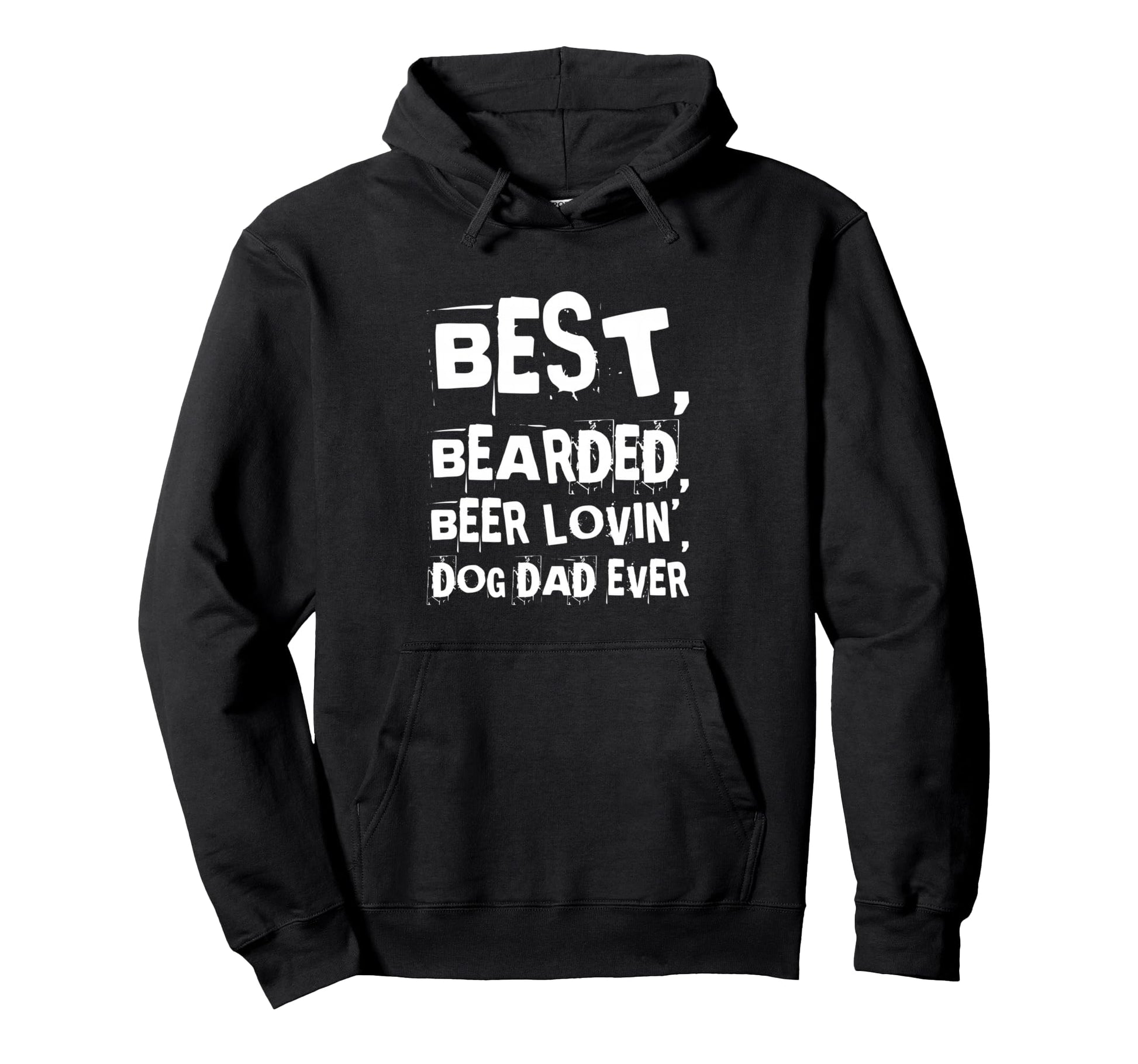 Best Bearded Beer Lovin Dog Dad Funny Hoodie - Minimalist Print for Adults - T-Shirt, Sweatshirt, Hoodie