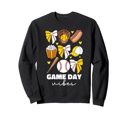 Baseball And Softball Mom Game Day Sweatshirt - Unique Graphic Men Women - T-Shirt, Sweatshirt, Hoodie
