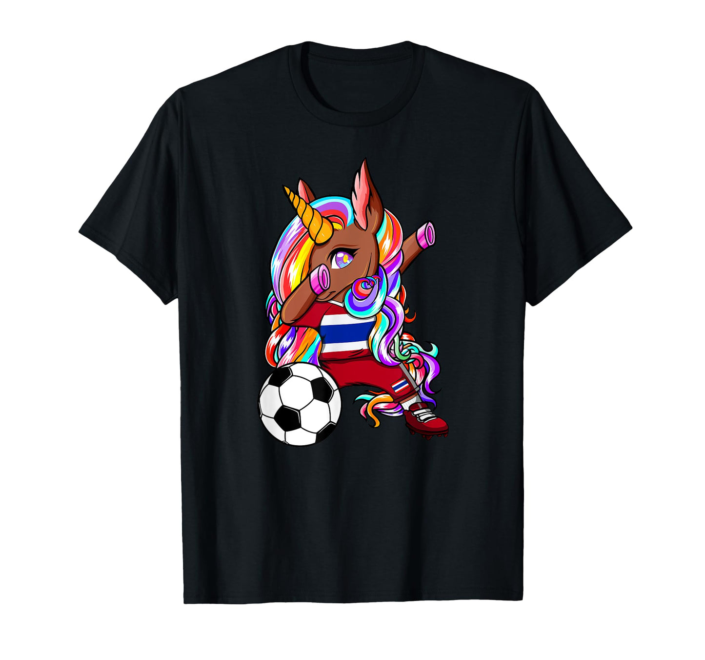 Dabbing Brown Skin Unicorn Thailand Soccer T-Shirt - Unique Graphic Unisex - T-Shirt, Sweatshirt, Hoodie