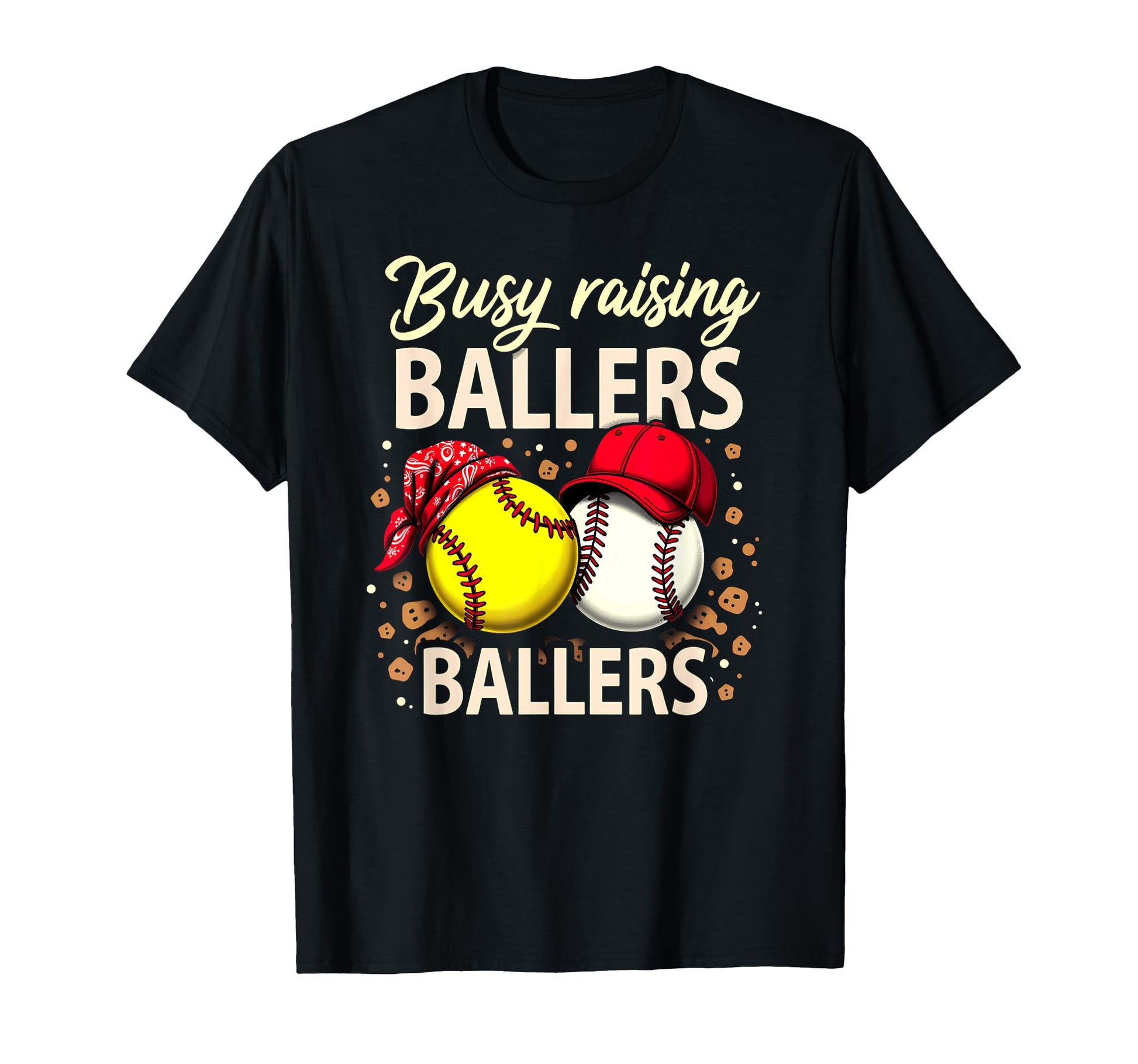 Busy Raising Ballers Softball Baseball T-Shirt - Minimalist Print Unisex - T-Shirt, Sweatshirt, Hoodie