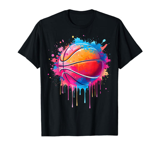 Basketball Drip Splash Tie Dye T-Shirt - Novelty Apparel for Adults - T-Shirt, Sweatshirt, Hoodie