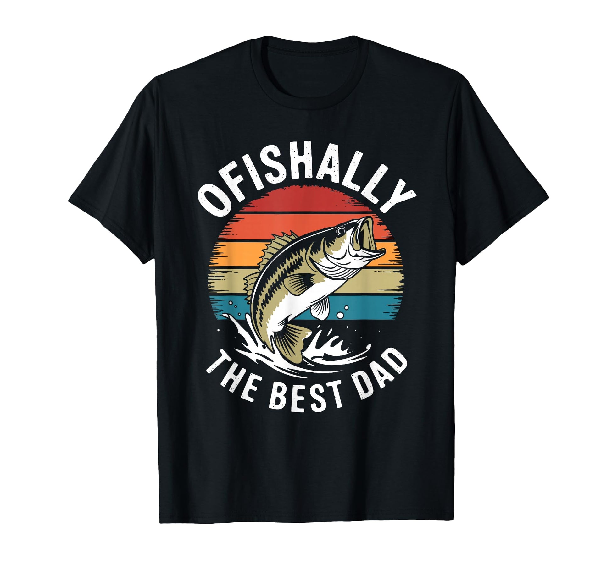 Ofishally Best Dad Angler Funny Fishing T-Shirt - Custom Art Print Unisex - T-Shirt, Sweatshirt, Hoodie
