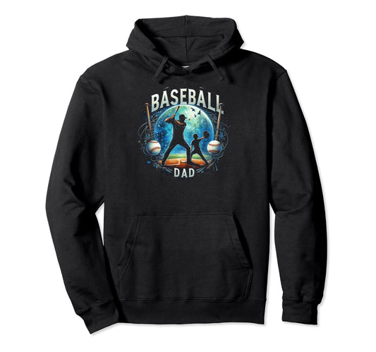Baseball Dad Fathers Day Hoodie - Casual Everyday Wear for Adults - T-Shirt, Sweatshirt, Hoodie