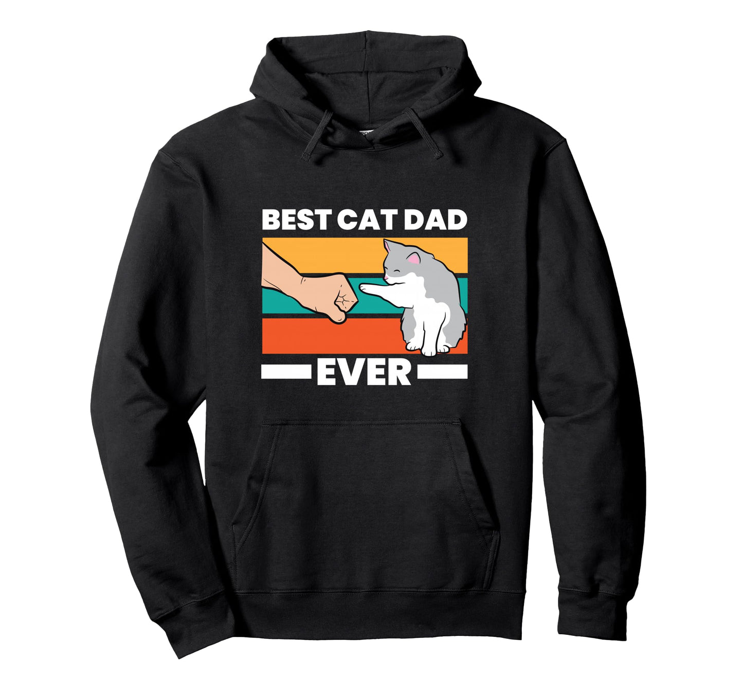 Best Cat Dad Ever Funny Cat Father Hoodie - Minimalist Print for Adults - T-Shirt, Sweatshirt, Hoodie