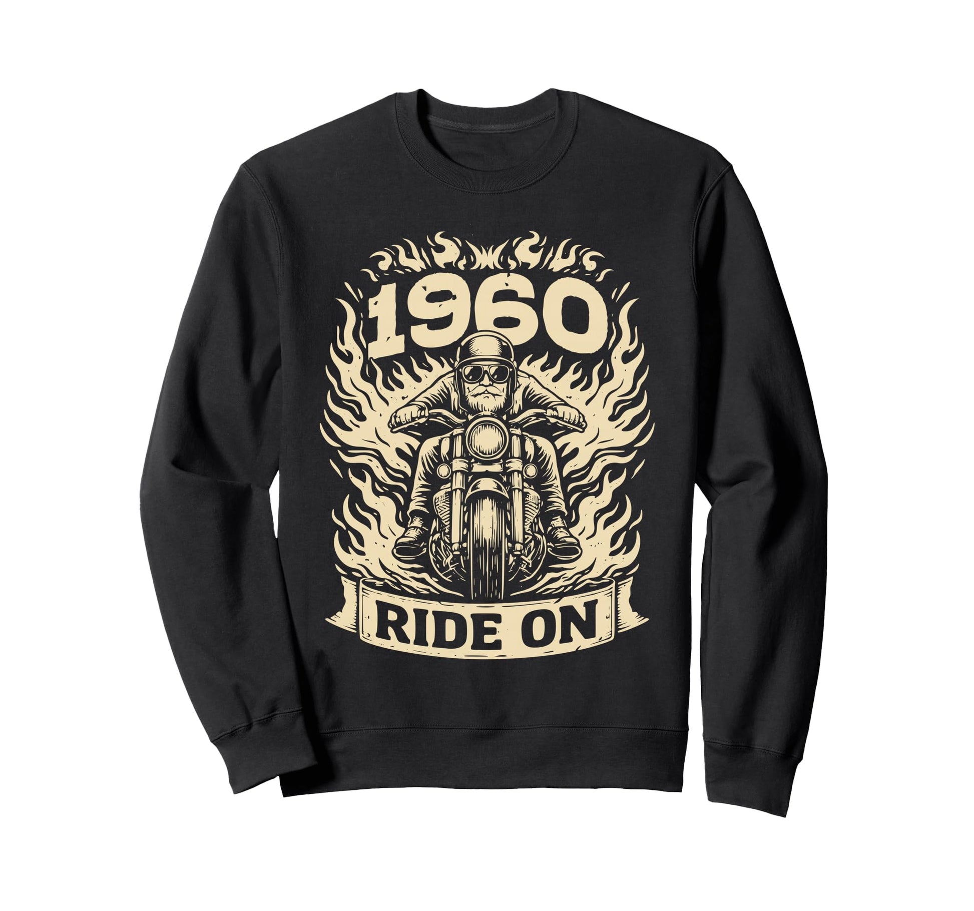 Biker 1960 Ride Birthday Sweatshirt - Fun Novelty Design Men Women - T-Shirt, Sweatshirt, Hoodie