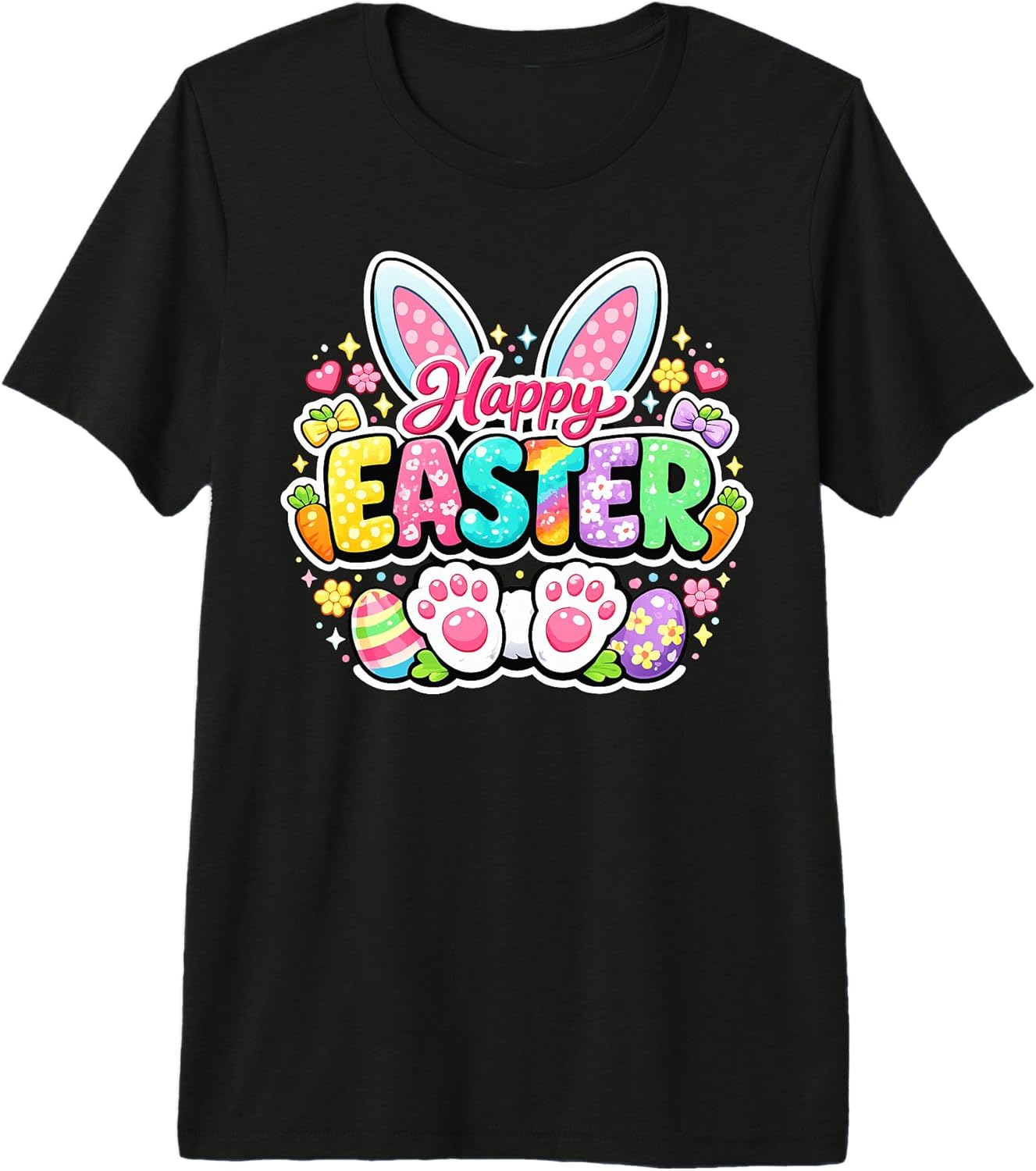 Happy Easter Bunny Cute Rainbow Eggs Spring Unisex T-shirt, Sweatshirt, Hoodie, Long Sleeve Tee - T-Shirt, Sweatshirt, Hoodie