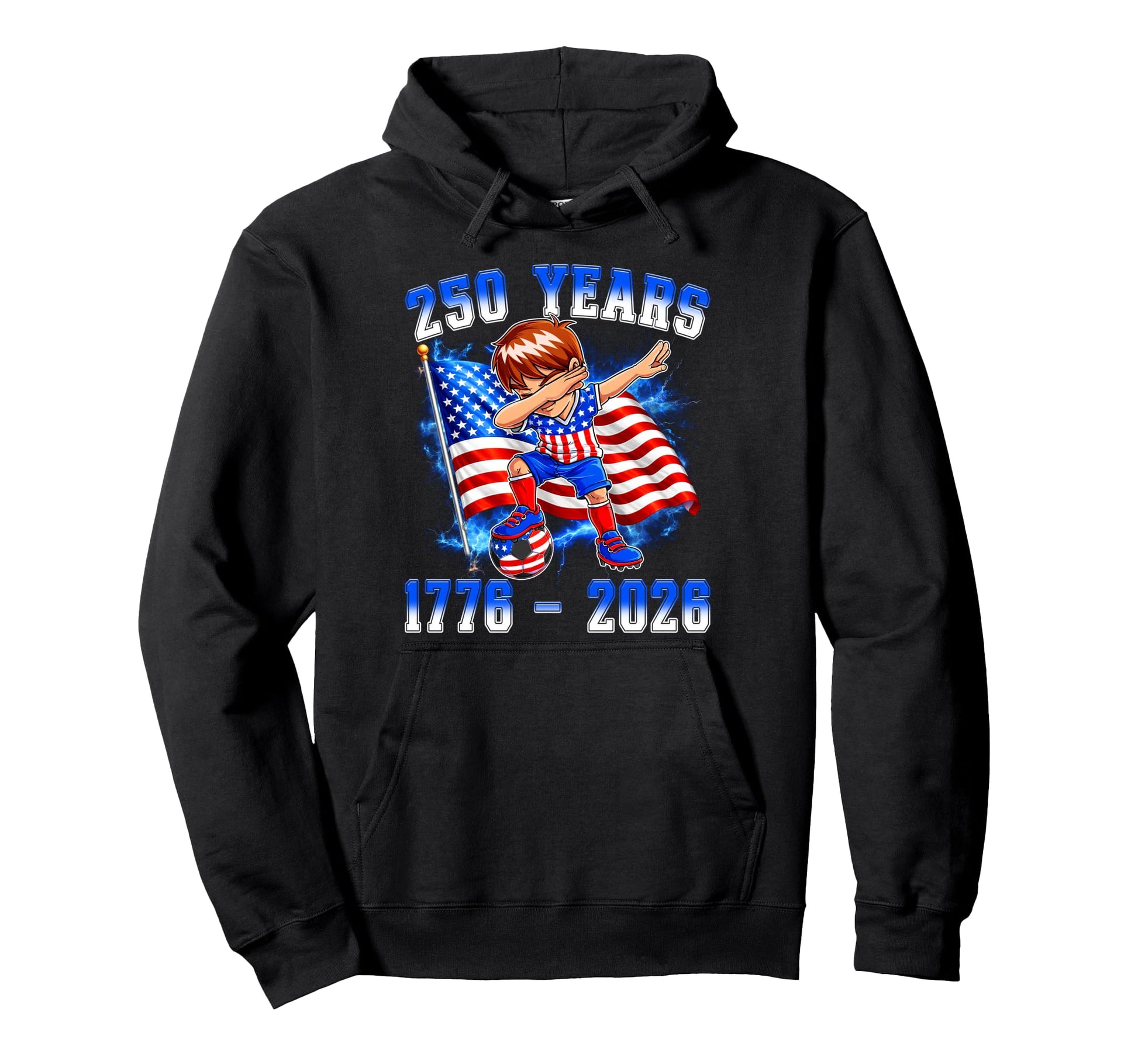 250Th Anniversary Dabbing Soccer 250Th Hoodie - Novelty Apparel Men Women - T-Shirt, Sweatshirt, Hoodie
