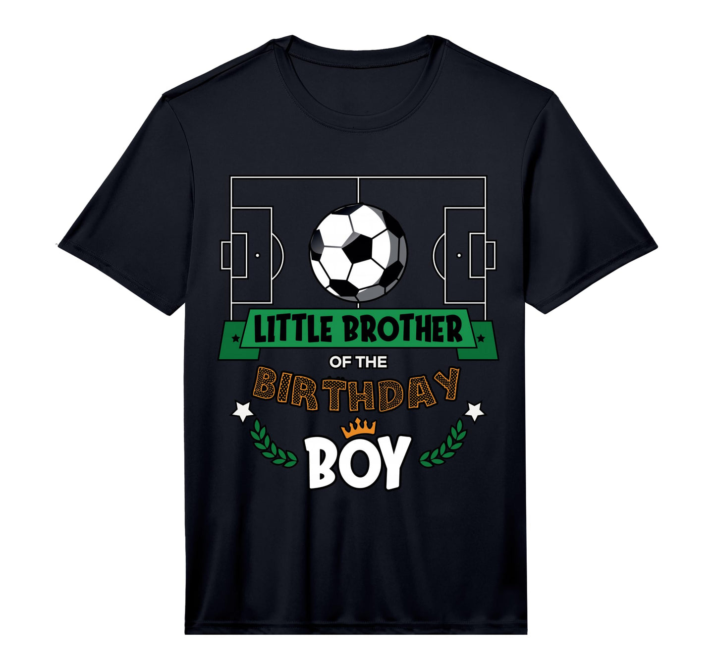 Little Brother Birthday Soccer T-Shirt - Custom Art Print for Adults - T-Shirt, Sweatshirt, Hoodie