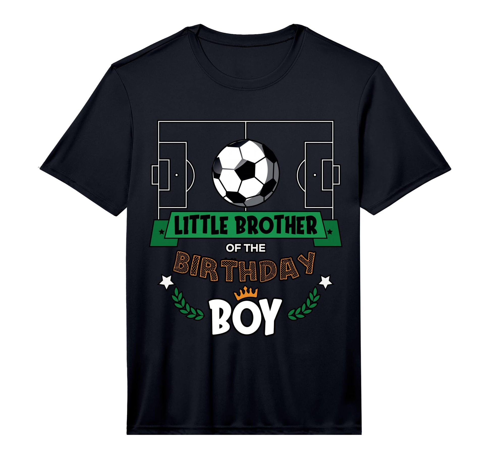 Little Brother Birthday Soccer T-Shirt - Custom Art Print for Adults - T-Shirt, Sweatshirt, Hoodie