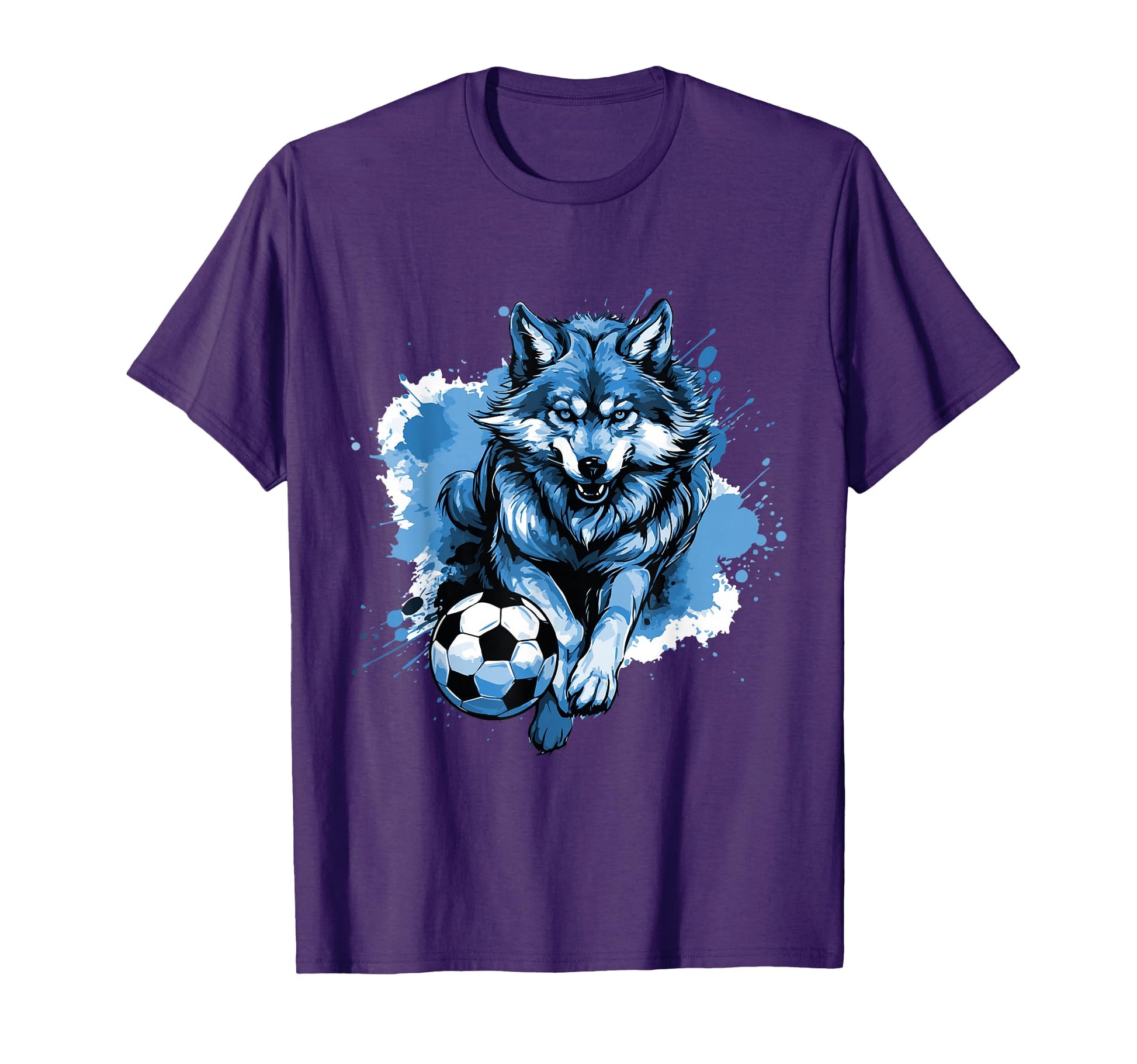 Wolf Playing Soccer Sports Team Animal T-Shirt - Novelty Apparel Men Women - T-Shirt, Sweatshirt, Hoodie