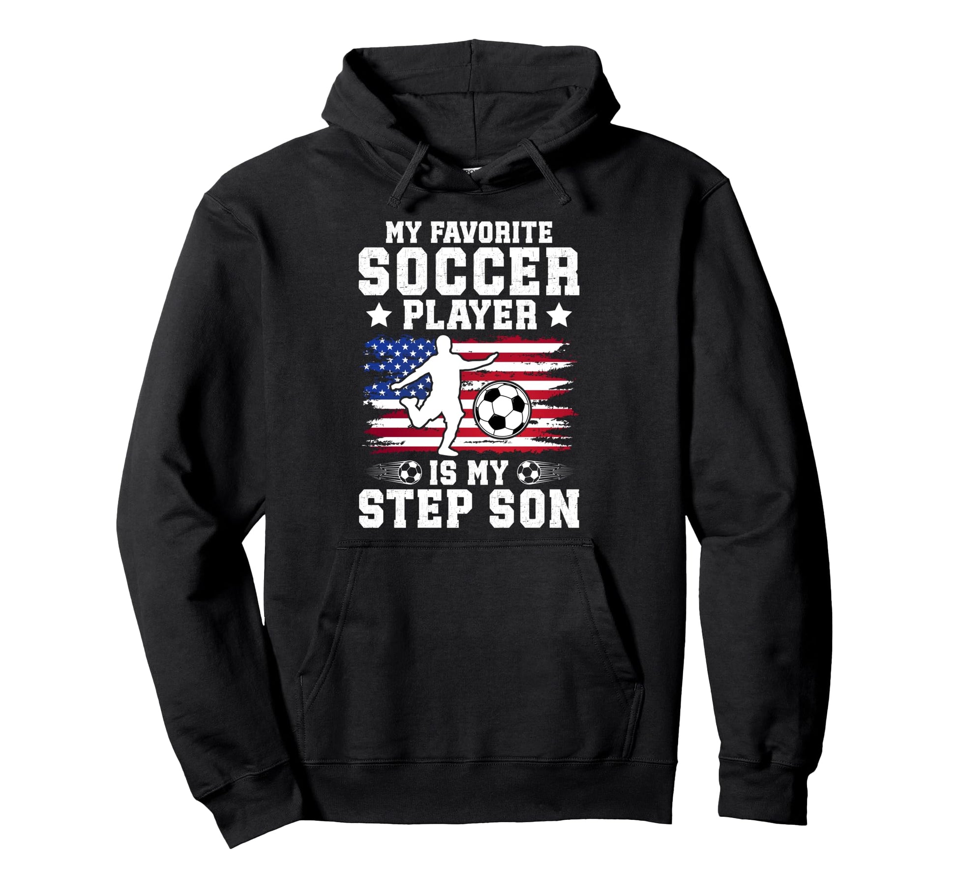 Proud Soccer Step Dad Soccer Player Hoodie - Graphic Print Unisex - T-Shirt, Sweatshirt, Hoodie