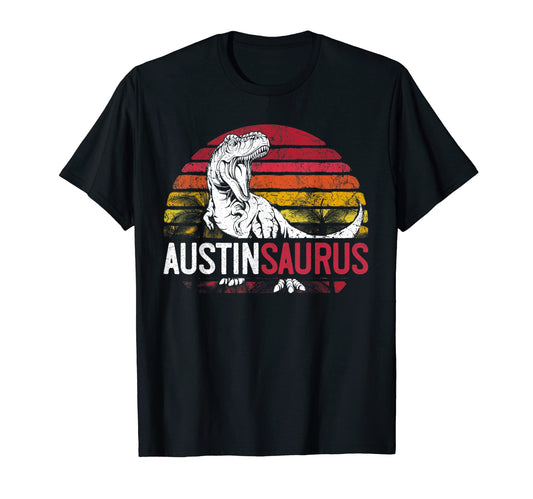 Austin Saurus Funny Personalized T-Shirt - Custom Art Print Unisex - T-Shirt, Sweatshirt, Hoodie