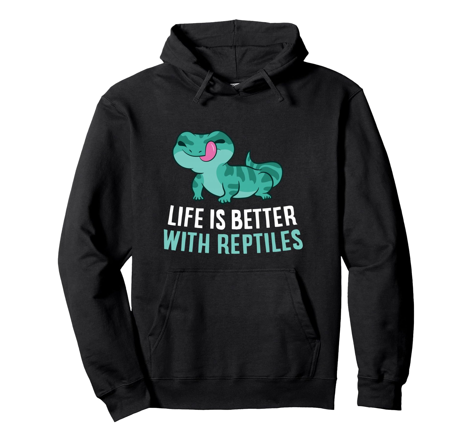 Life Is Better Reptiles Bearded Hoodie - Minimalist Print for Adults - T-Shirt, Sweatshirt, Hoodie