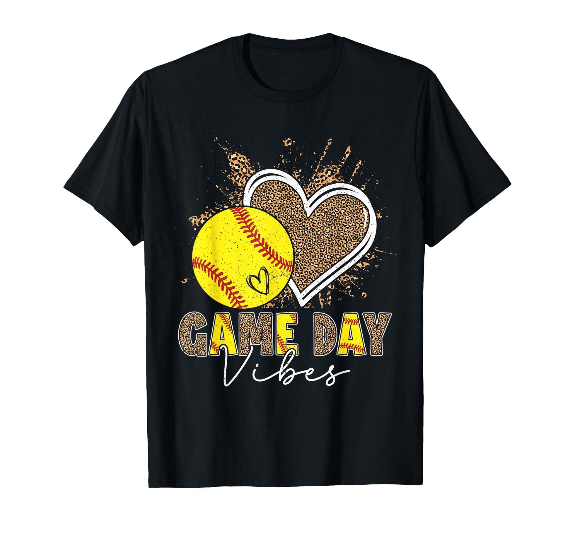 Bleached Softball Game Day Vibes Leopard T-Shirt - Minimalist Print Unisex - T-Shirt, Sweatshirt, Hoodie