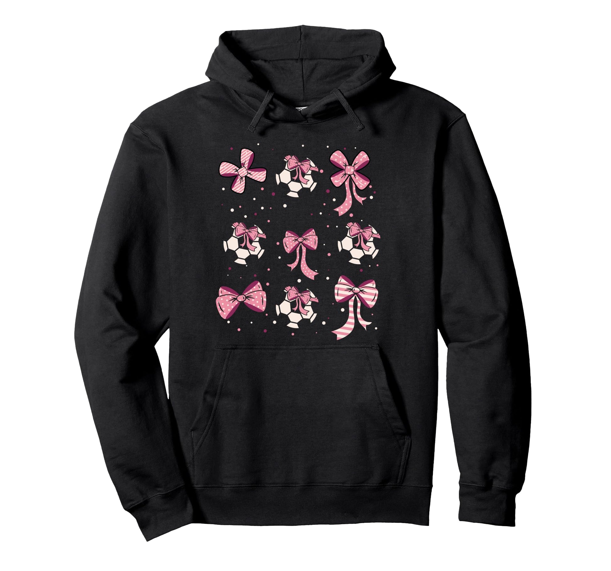 Soccer Ball Coquette Bow Game Day Soccer Hoodie - Trendy Graphic Unisex - T-Shirt, Sweatshirt, Hoodie