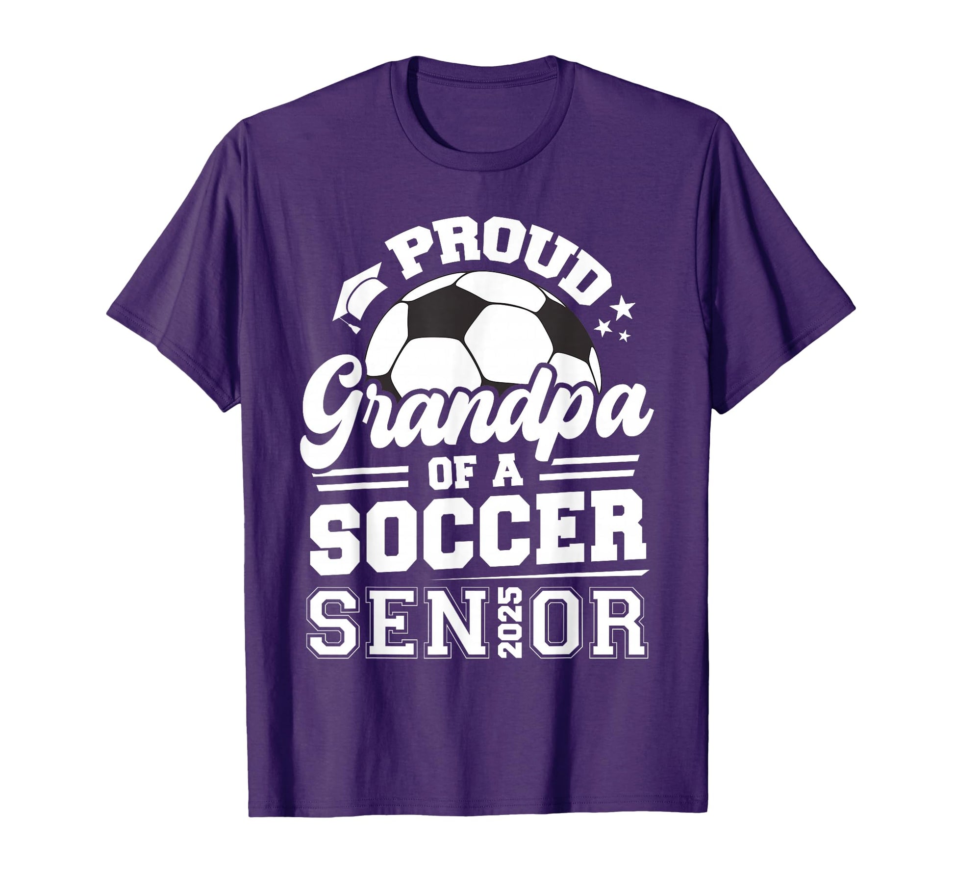 Proud Grandpa Soccer Ball Senior 2025 T-Shirt - Custom Art Print Unisex - T-Shirt, Sweatshirt, Hoodie
