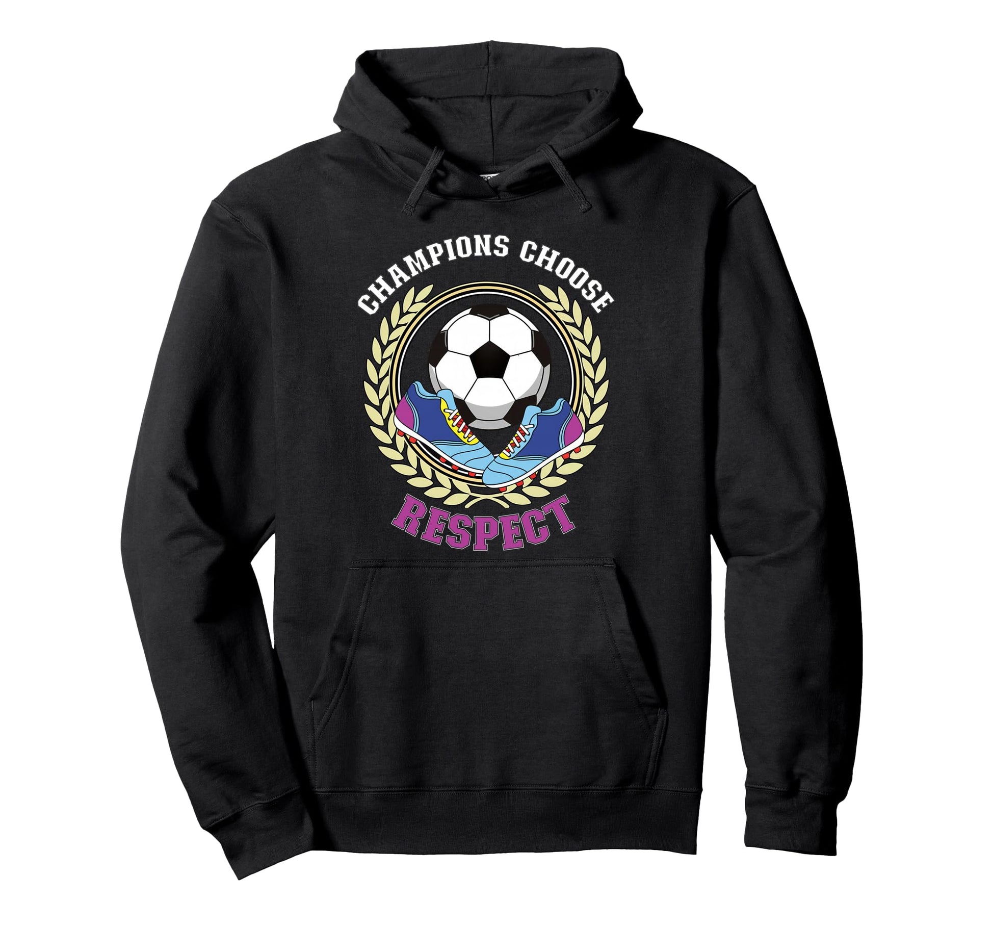 Champions Choose Respect Soccer Team Hoodie - Minimalist Print for Adults - T-Shirt, Sweatshirt, Hoodie