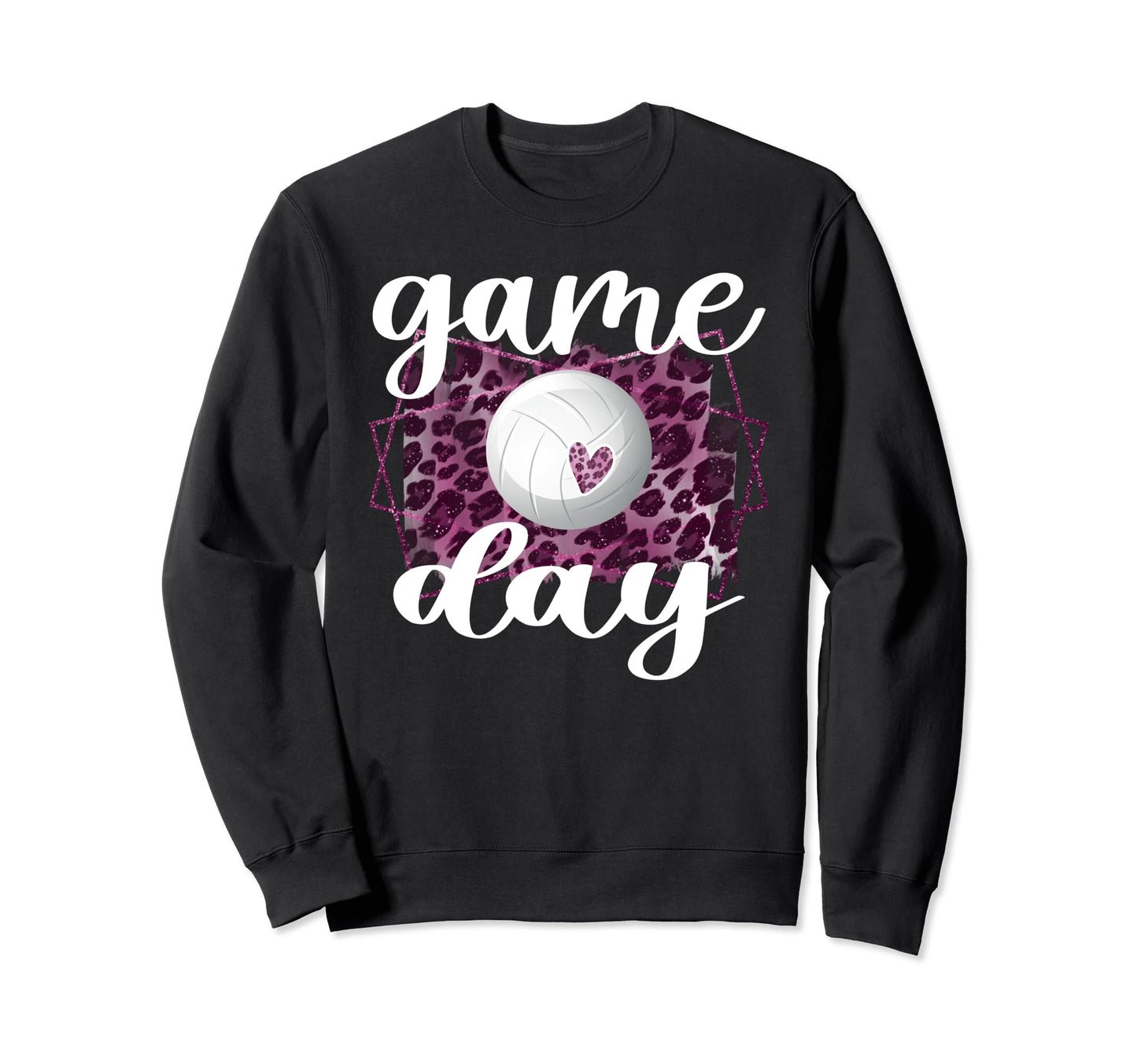 Game Day Leopard Volleyball Game Sweatshirt - Minimalist Print Men Women - T-Shirt, Sweatshirt, Hoodie