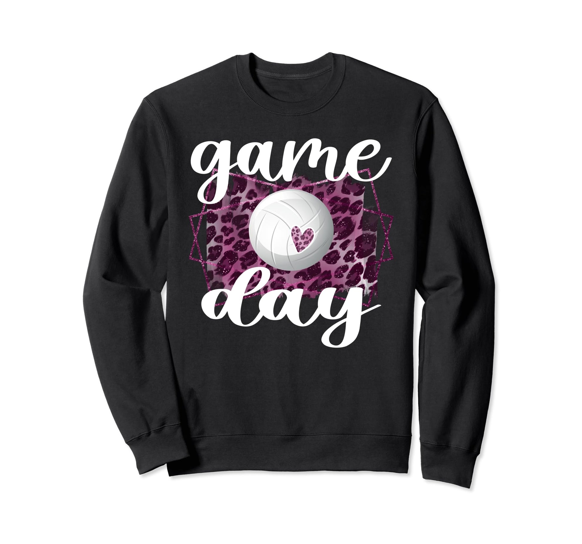 Game Day Leopard Volleyball Game Sweatshirt - Minimalist Print Men Women - T-Shirt, Sweatshirt, Hoodie