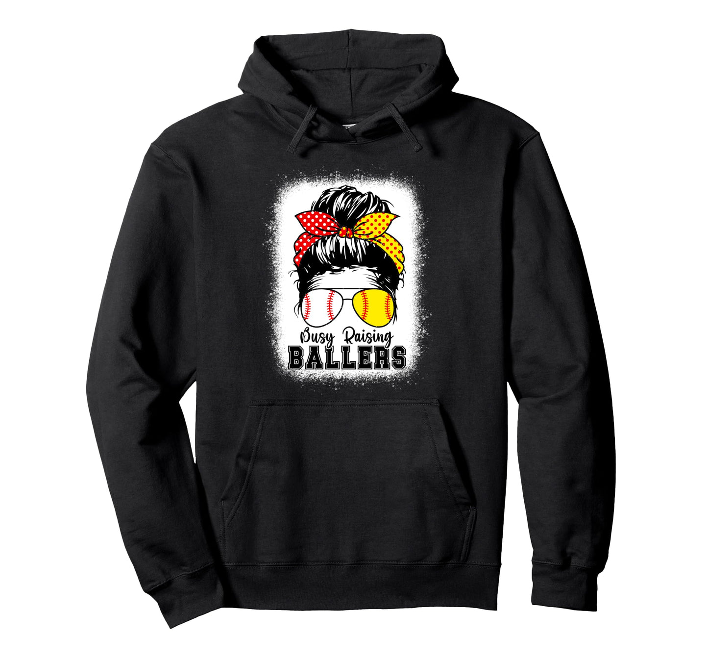 Busy Raising Ballers Mom Both Baseball Hoodie - Trendy Graphic Men Women - T-Shirt, Sweatshirt, Hoodie
