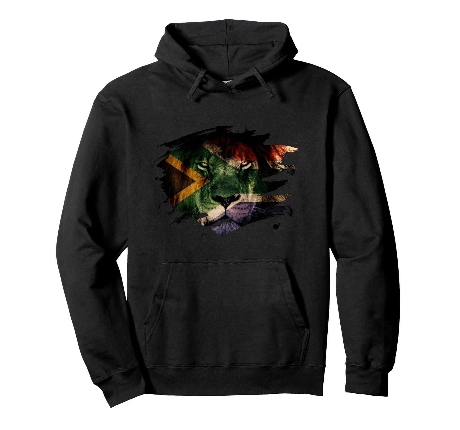 South Africa Flag Lion Picture African Hoodie - Custom Art Print Unisex - T-Shirt, Sweatshirt, Hoodie