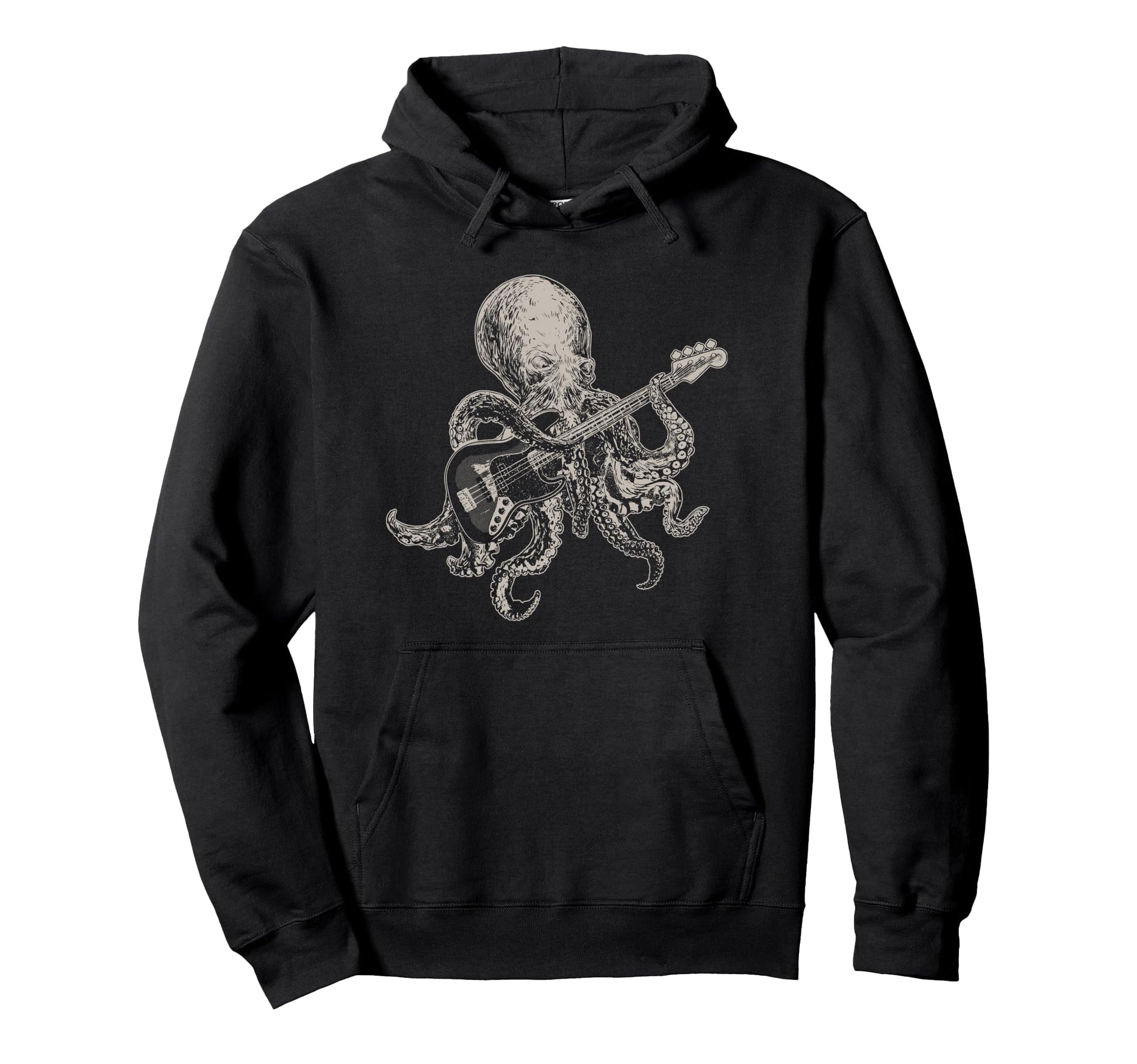 Bassist Octopus Bass Player Animal Hoodie - Aesthetic Graphic Unisex - T-Shirt, Sweatshirt, Hoodie