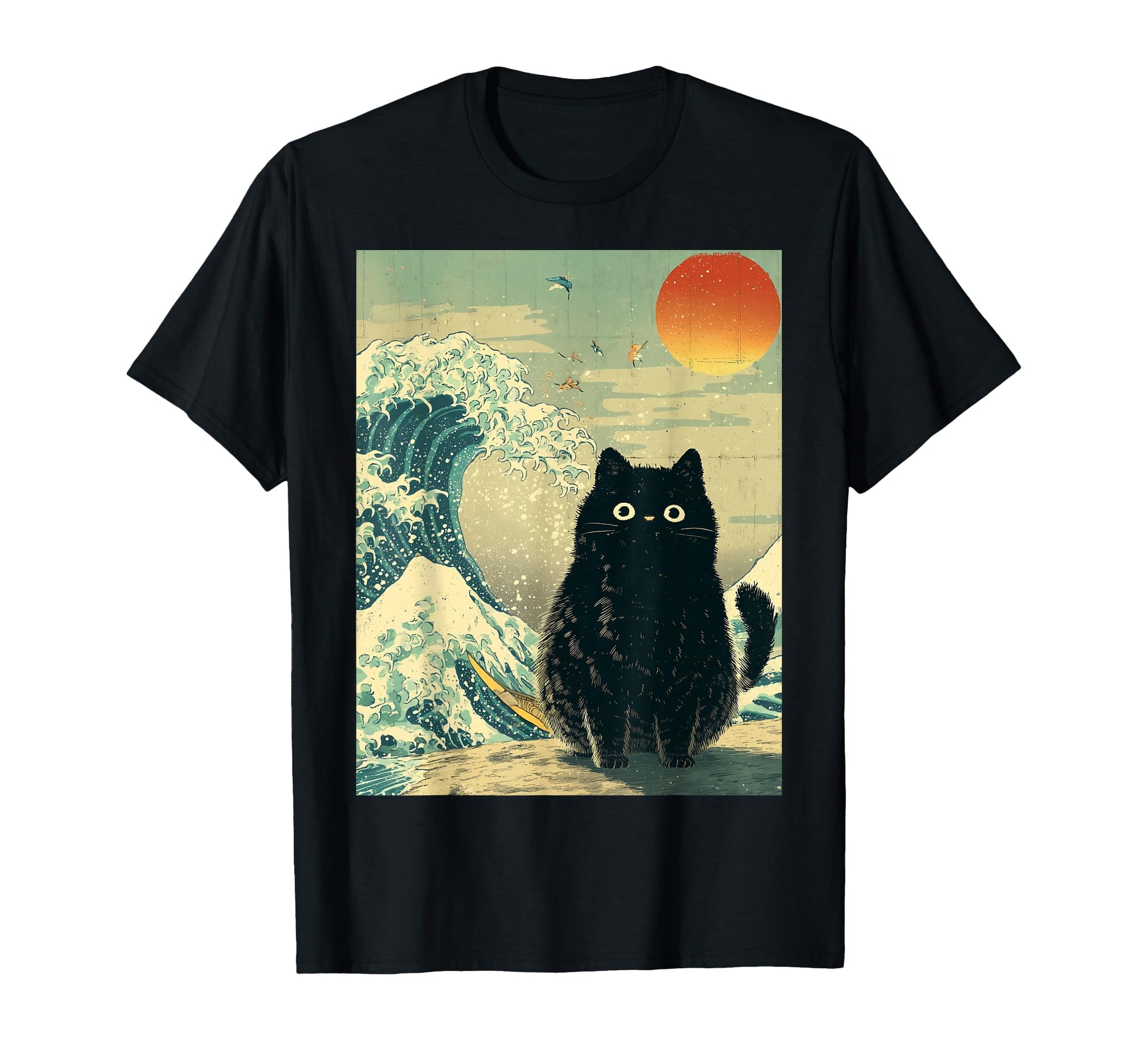 Japanese Black Anime Cat Great T-Shirt - Casual Everyday Wear Men Women - T-Shirt, Sweatshirt, Hoodie