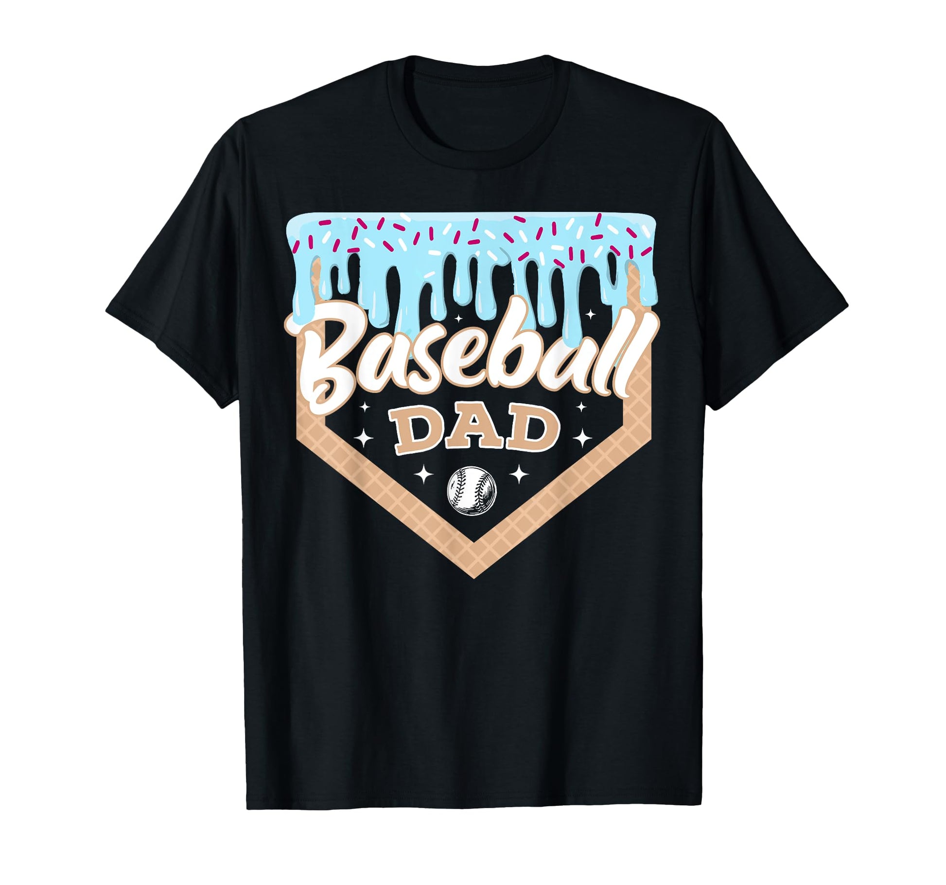 Baseball Drip Dad Ice Cream Home Plate T-Shirt - Unique Graphic for Adults - T-Shirt, Sweatshirt, Hoodie